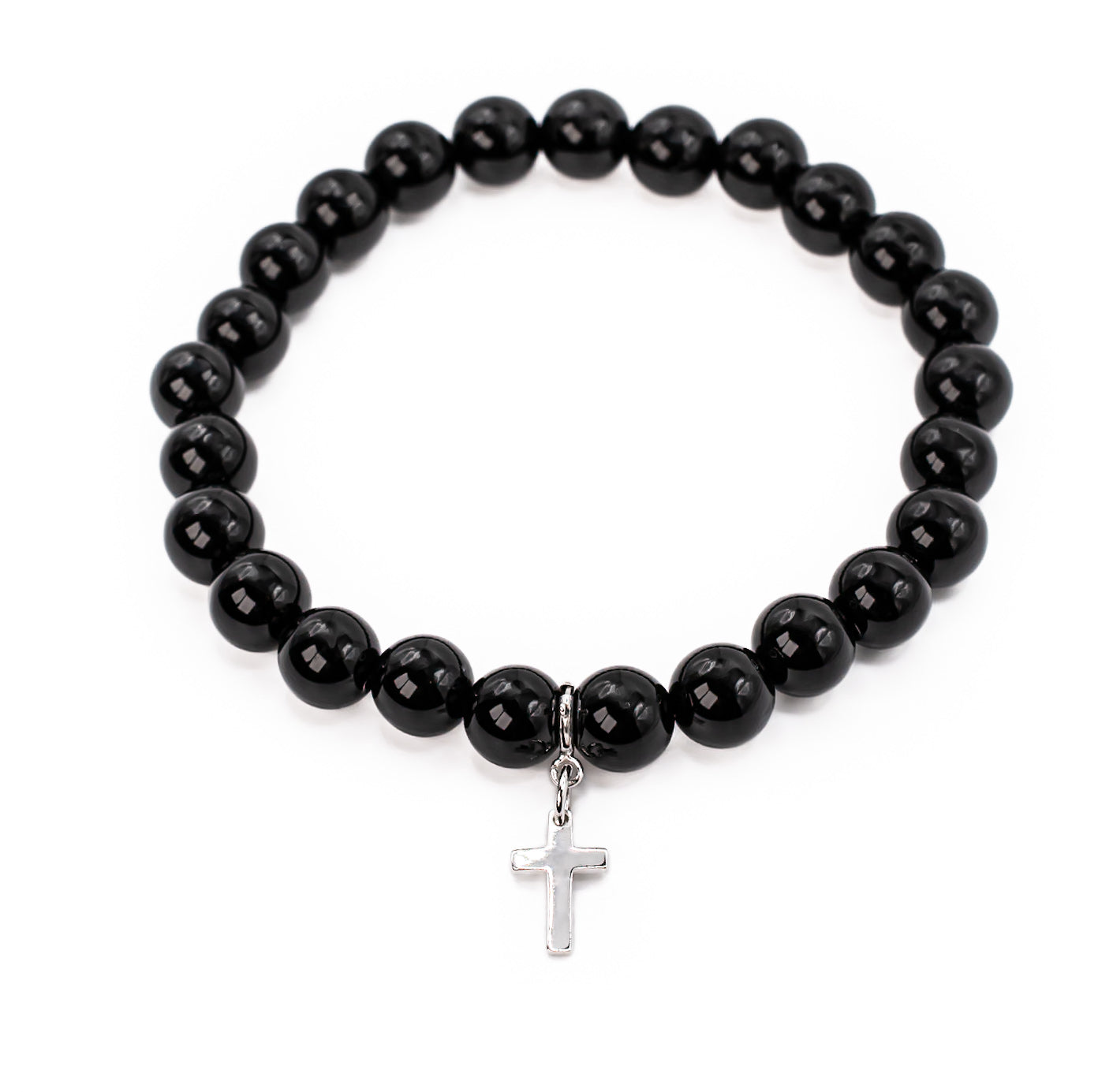 Sterling Silver Cross on Black Onyx