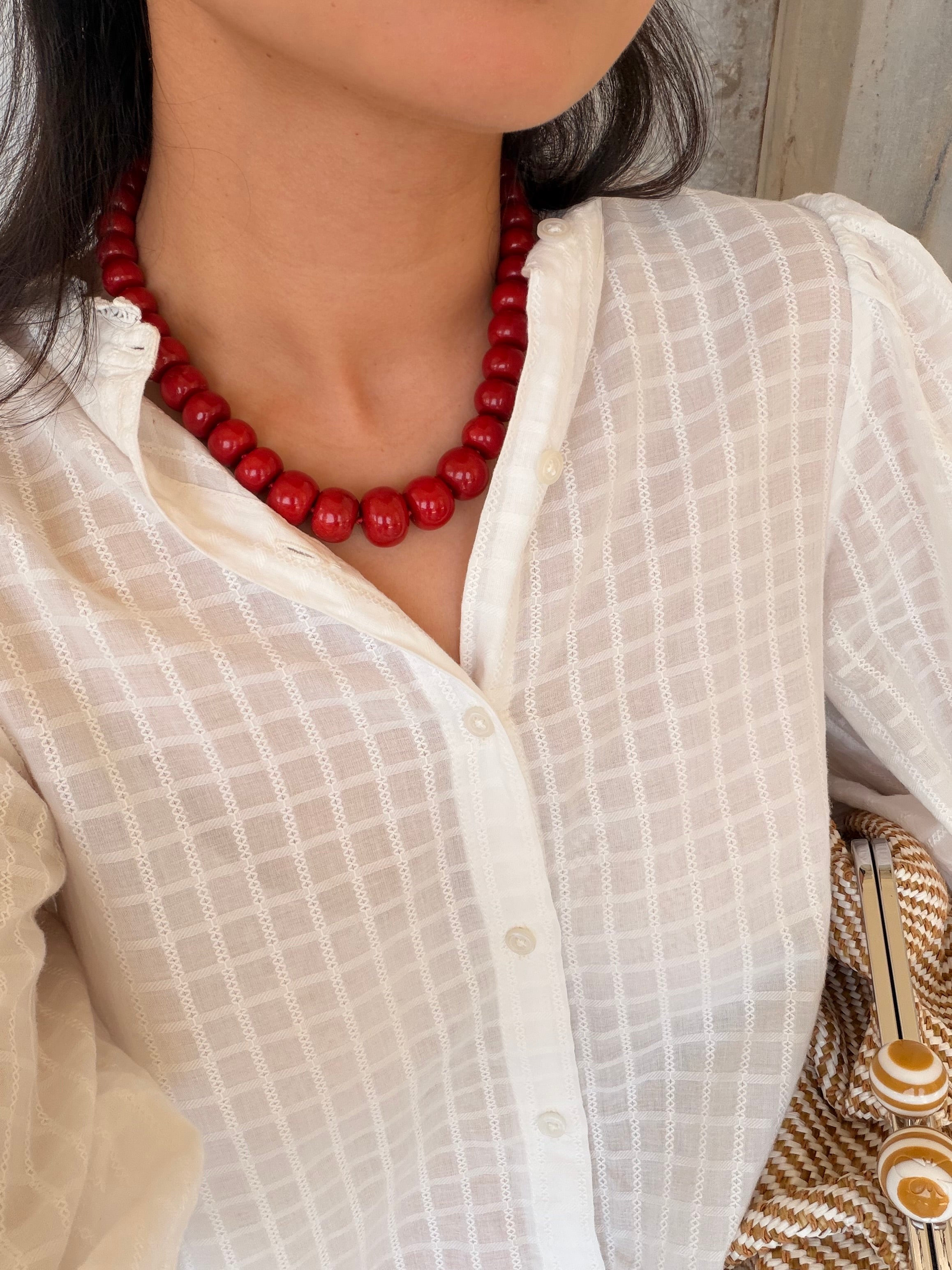 Percy Necklace in Red Coral