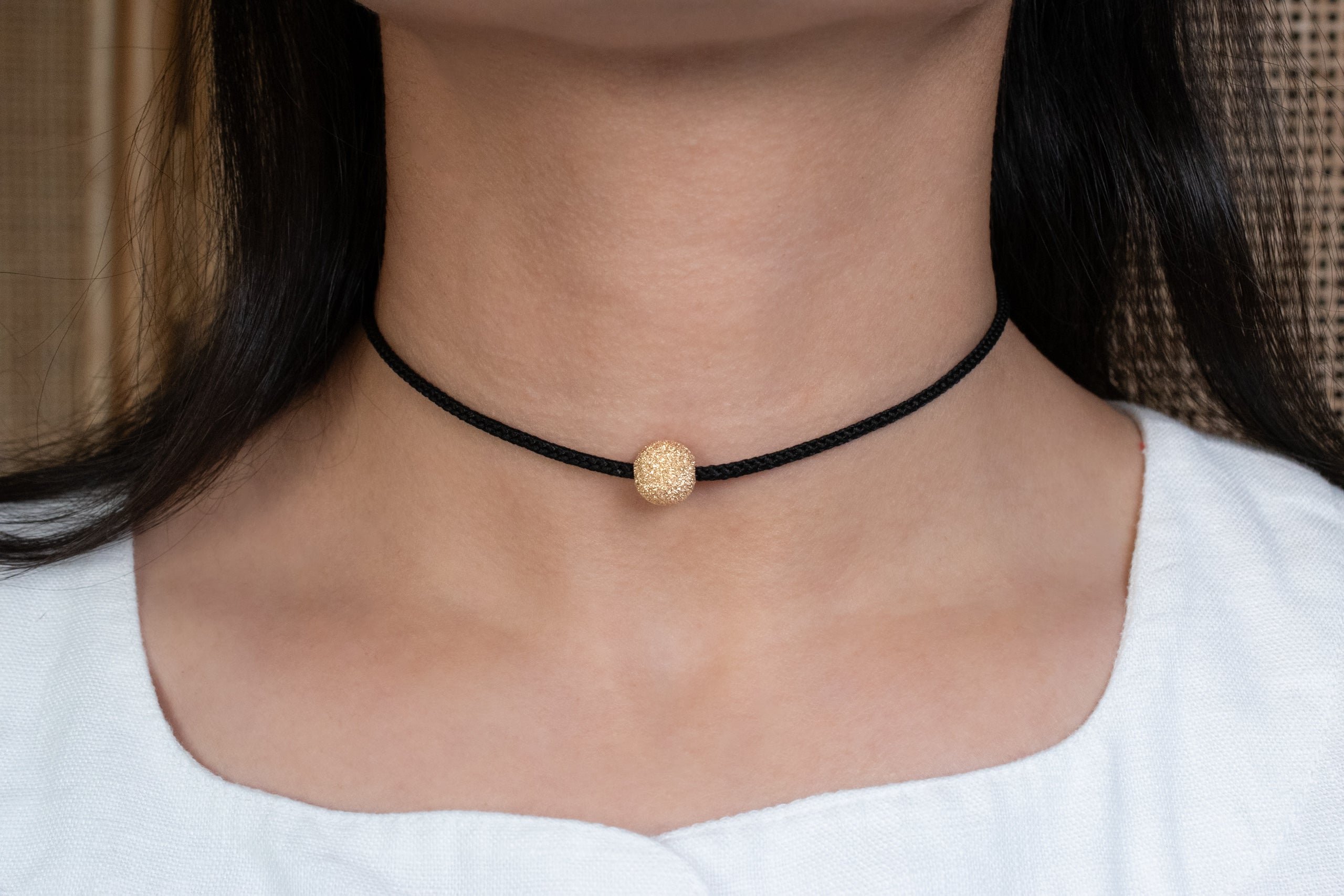 Gold on Self Tie Black Kumi Cord