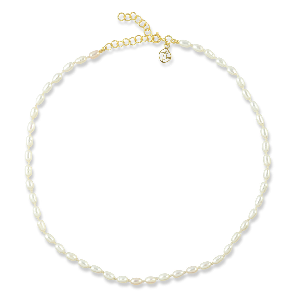 Emma Necklace in Rice Pearls