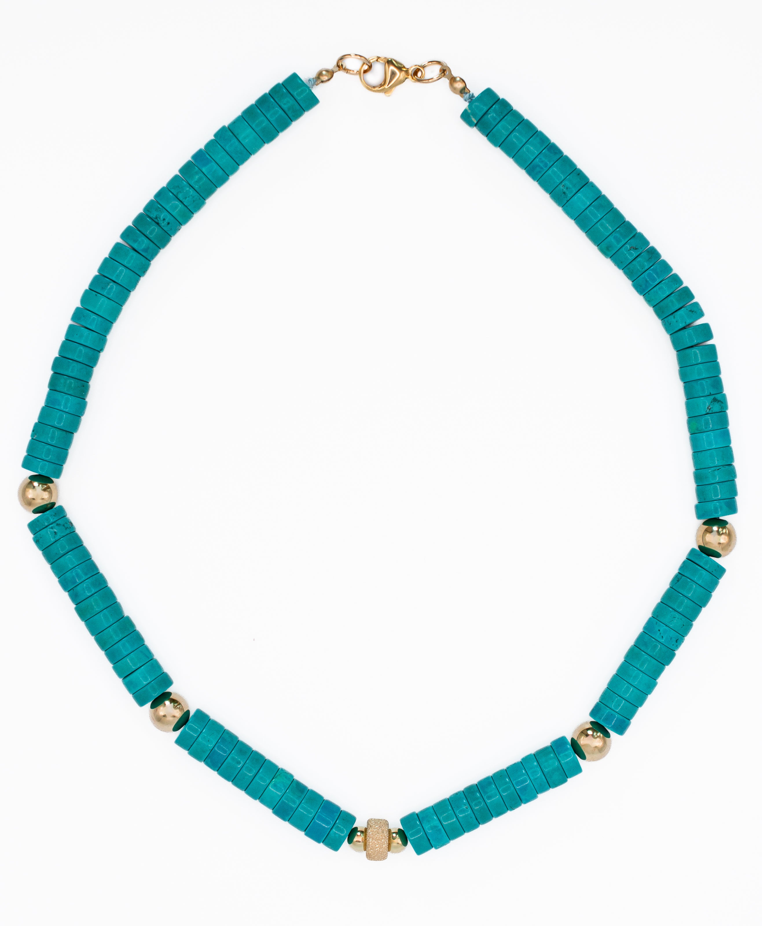 Aziza Necklace | Turquoise Heishi and Gold