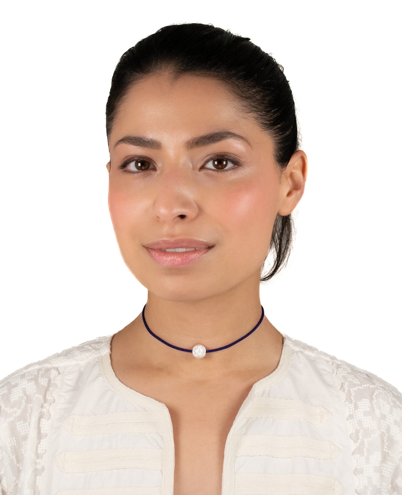 Silver Stardust on Self Tie Purple Kumi Cord
