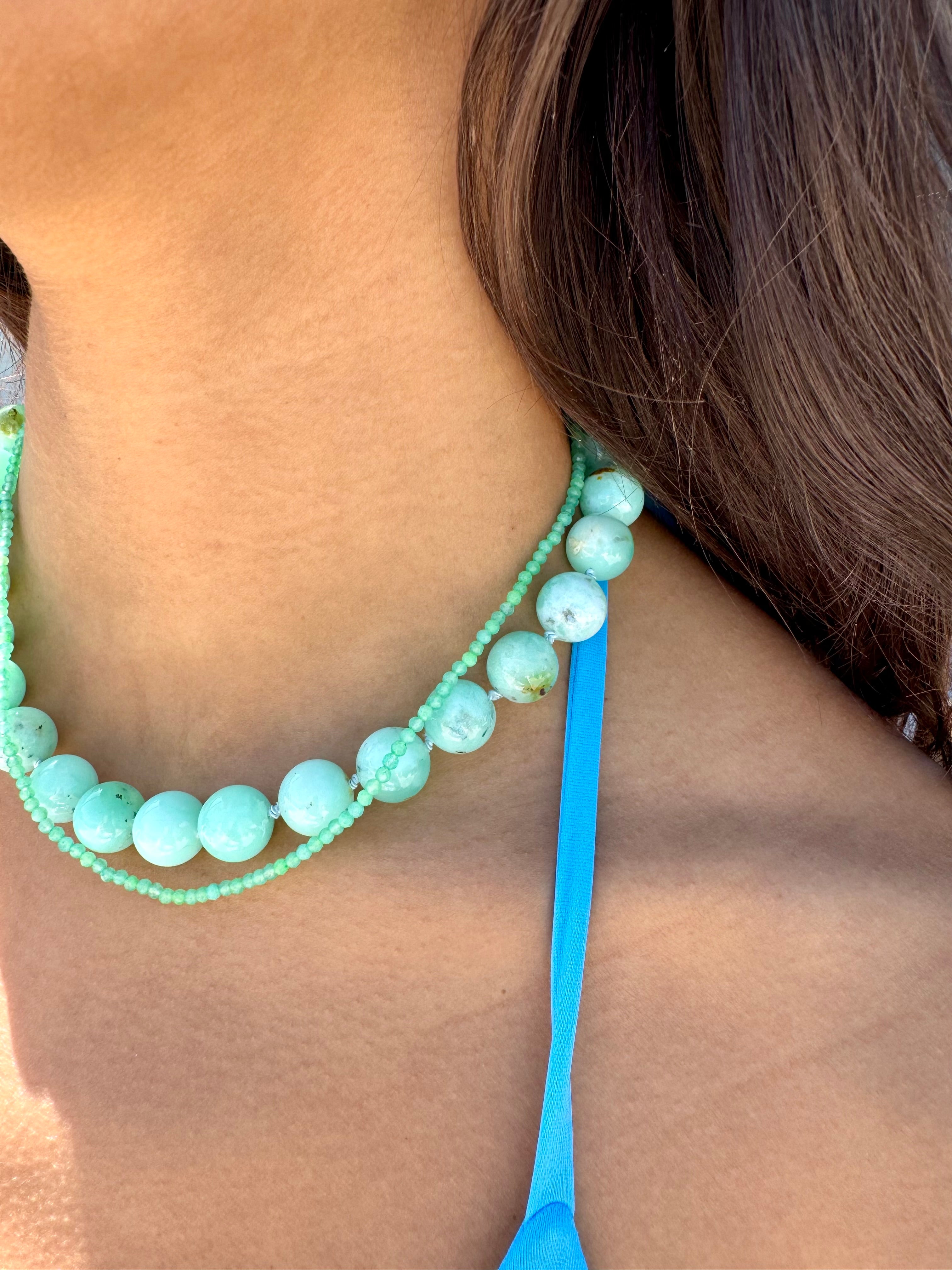 Clemmie Necklace in Chrysoprase