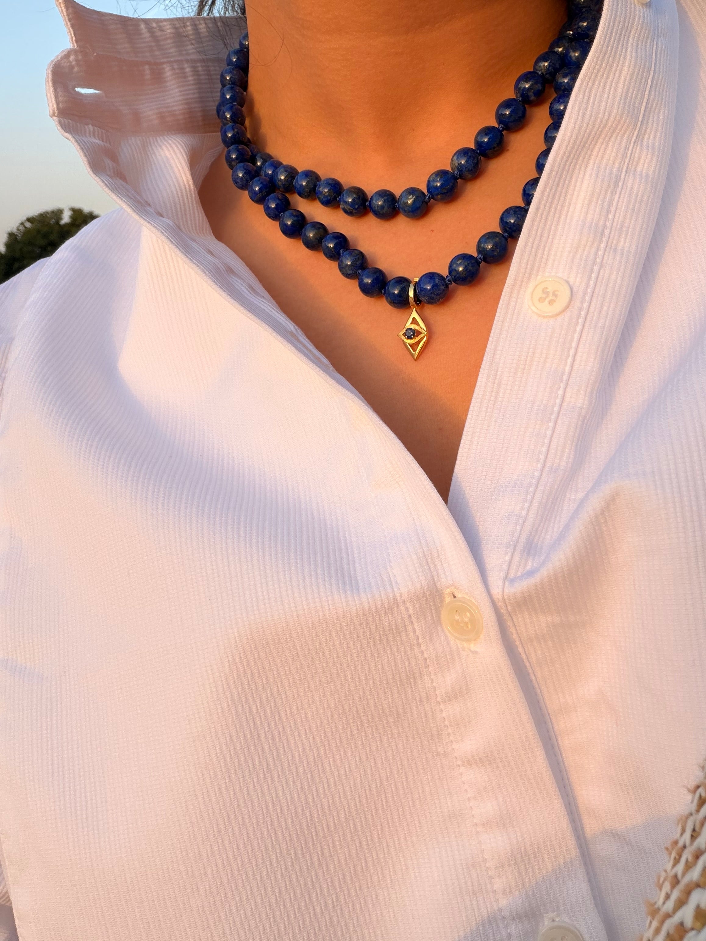 Nazar Evil Eye Amulet Charm in Lapis Lazuli