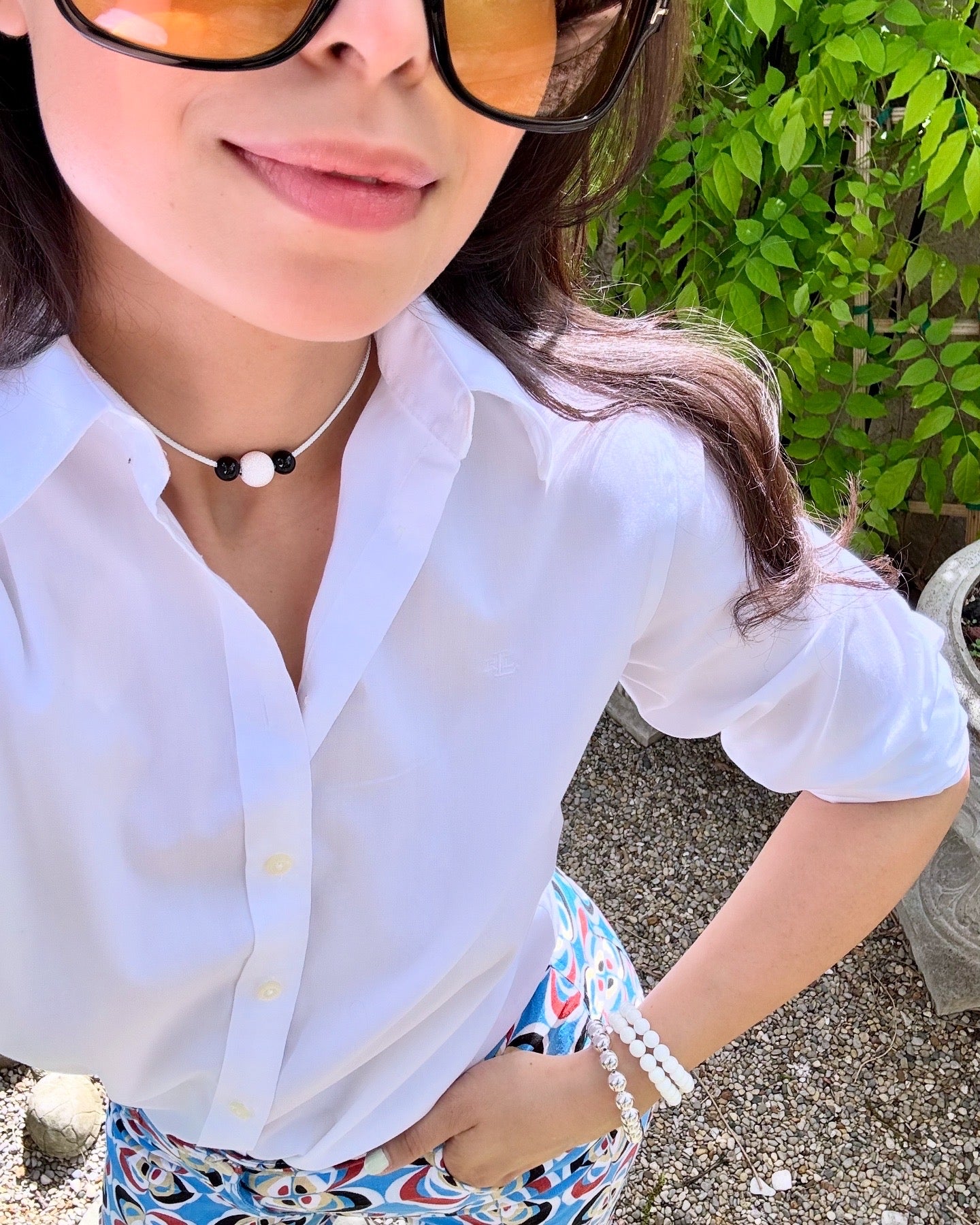 Silver and Black Onyx on Self Tie Soft Aqua Kumi Cord