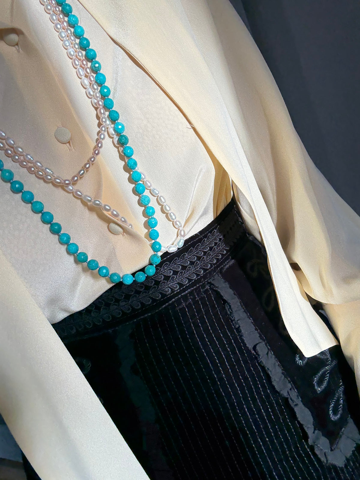 Cyra Long Turquoise Necklace