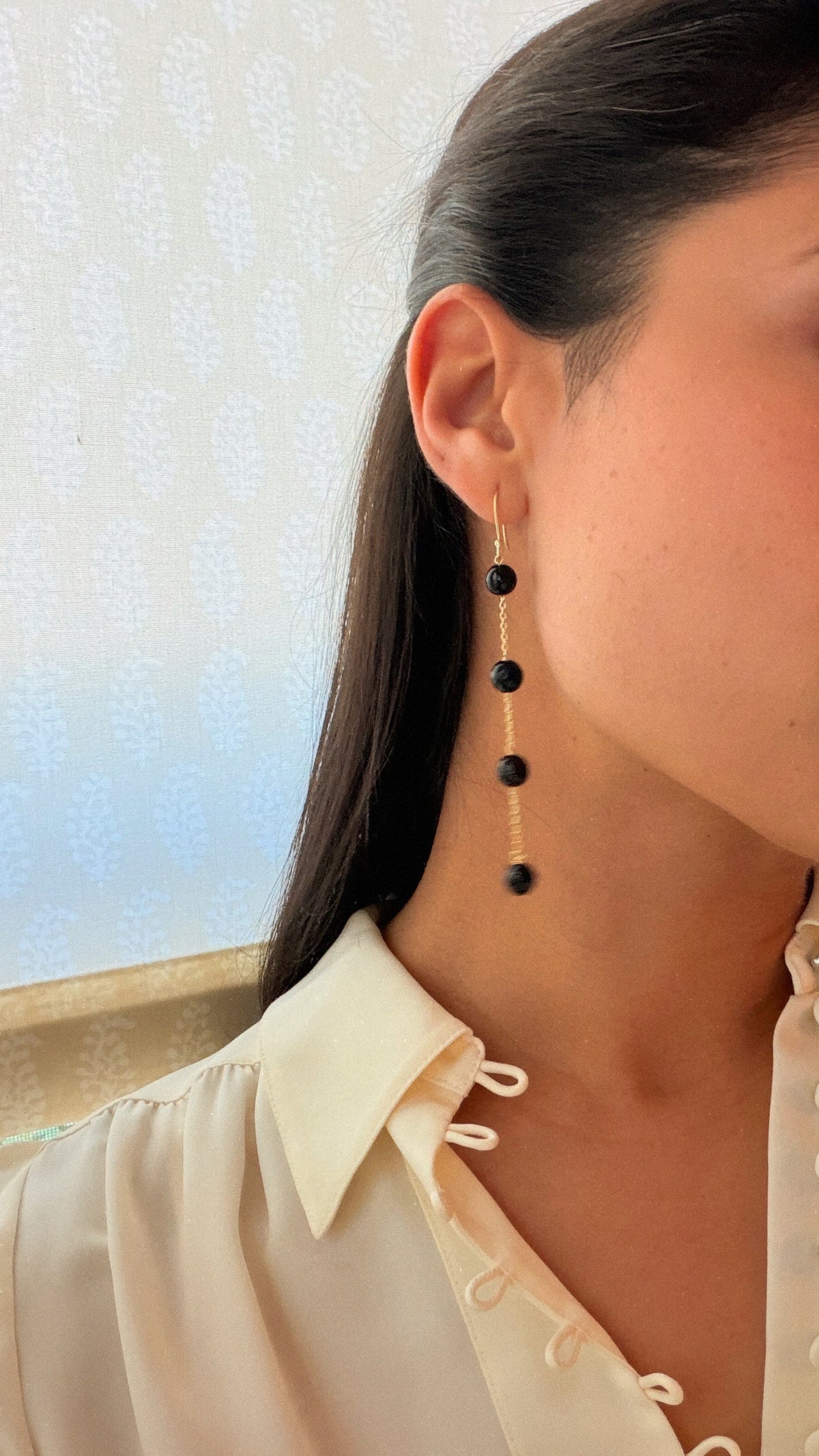 Anya Earrings in Black Onyx