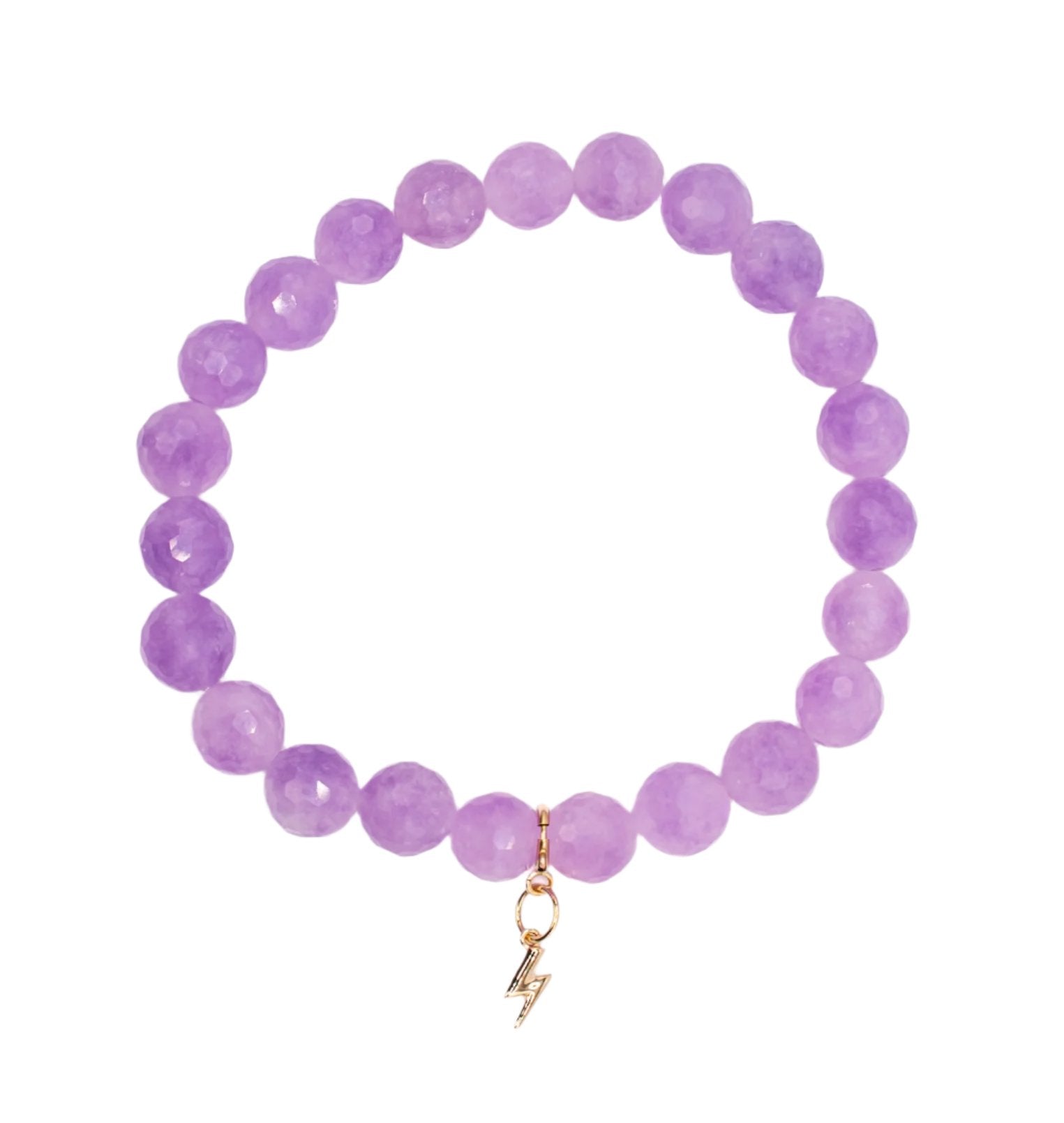 14K Gold Lightning Bolt on Lavender Jade