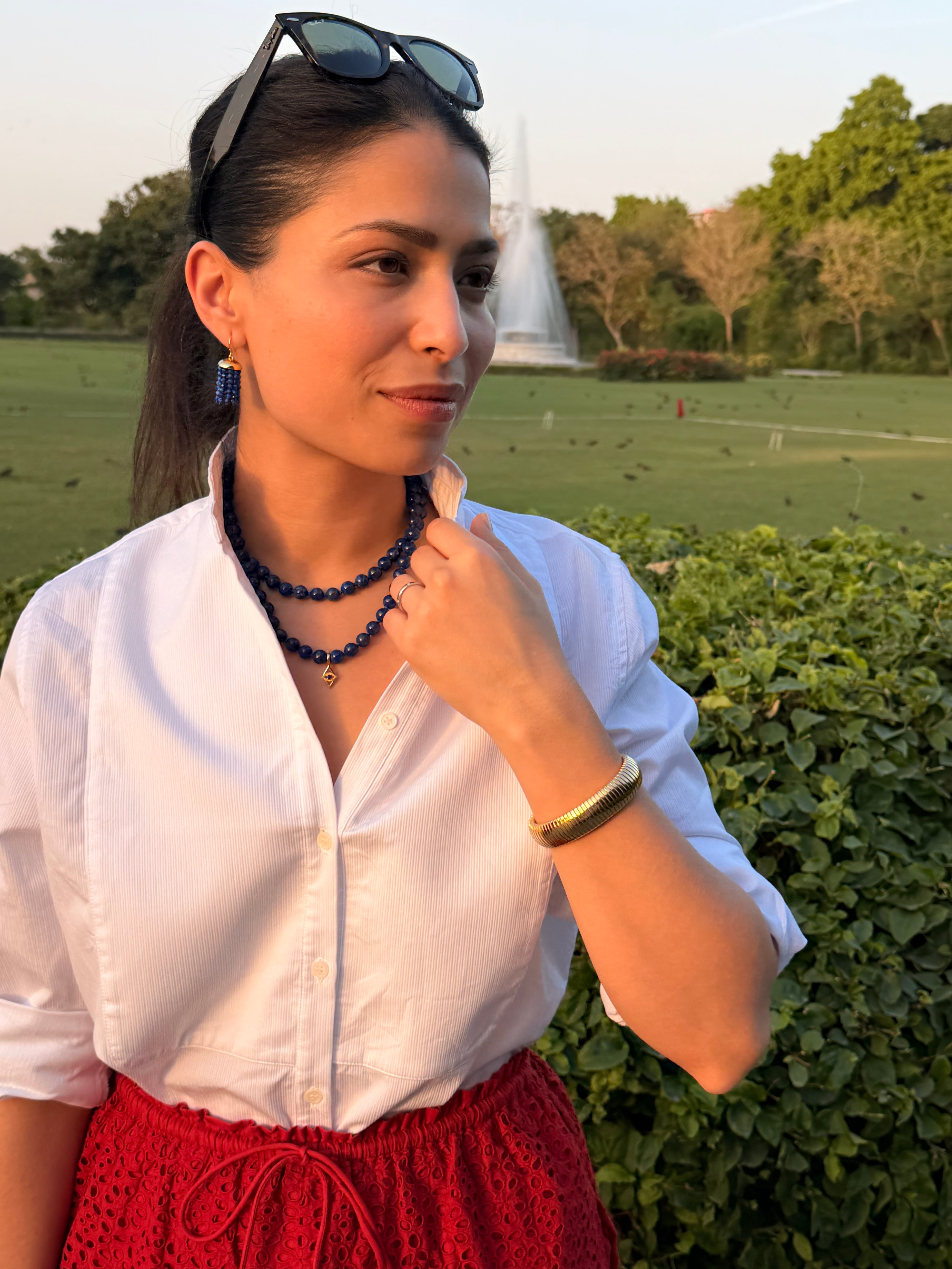 Cyra Long Lapis Lazuli Necklace