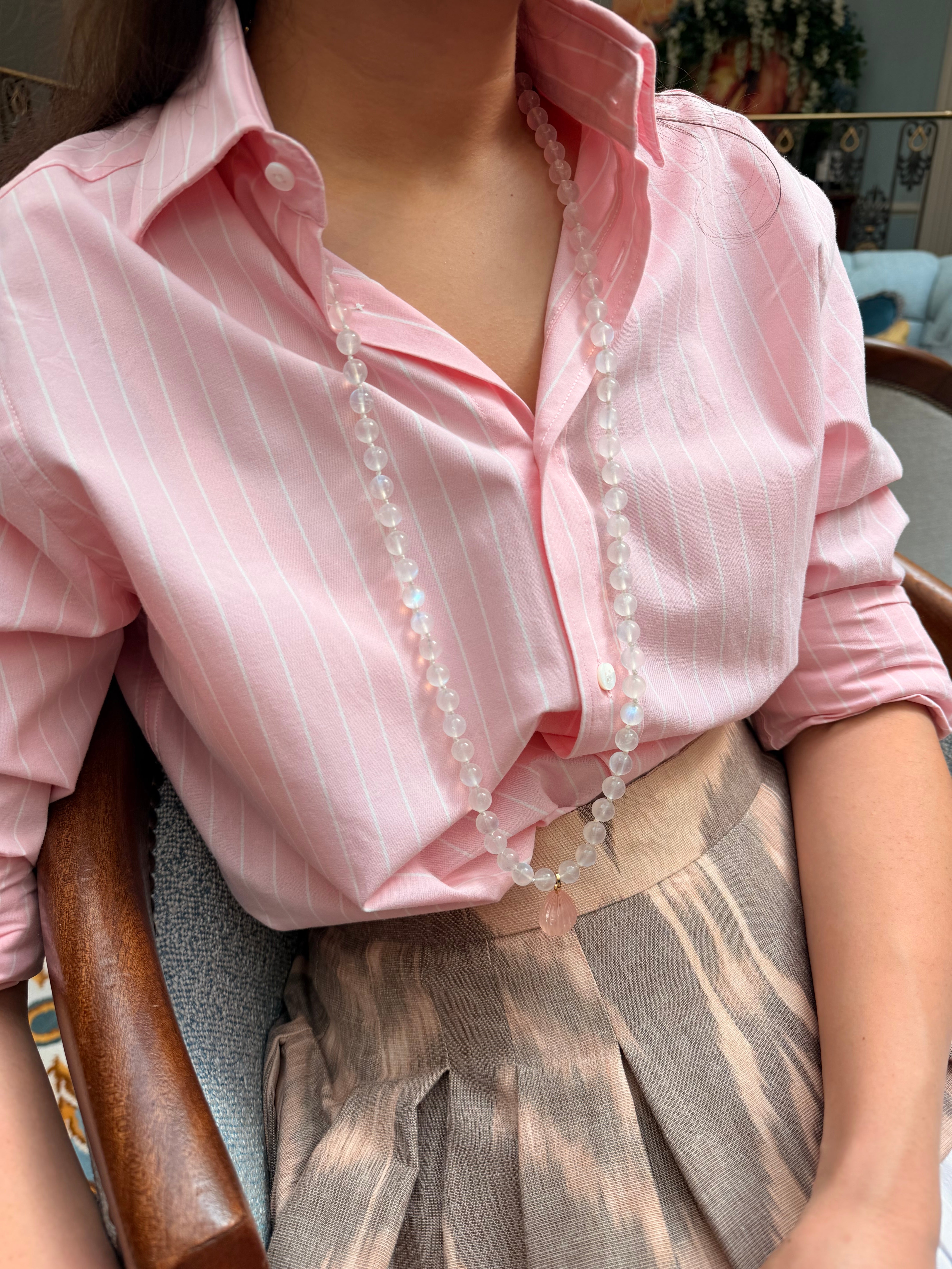Cyra Long Moonstone Necklace