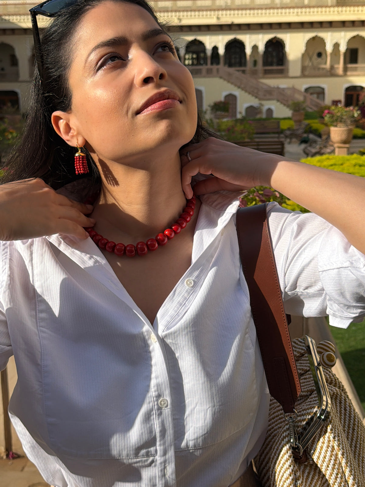 Percy Necklace in Red Coral