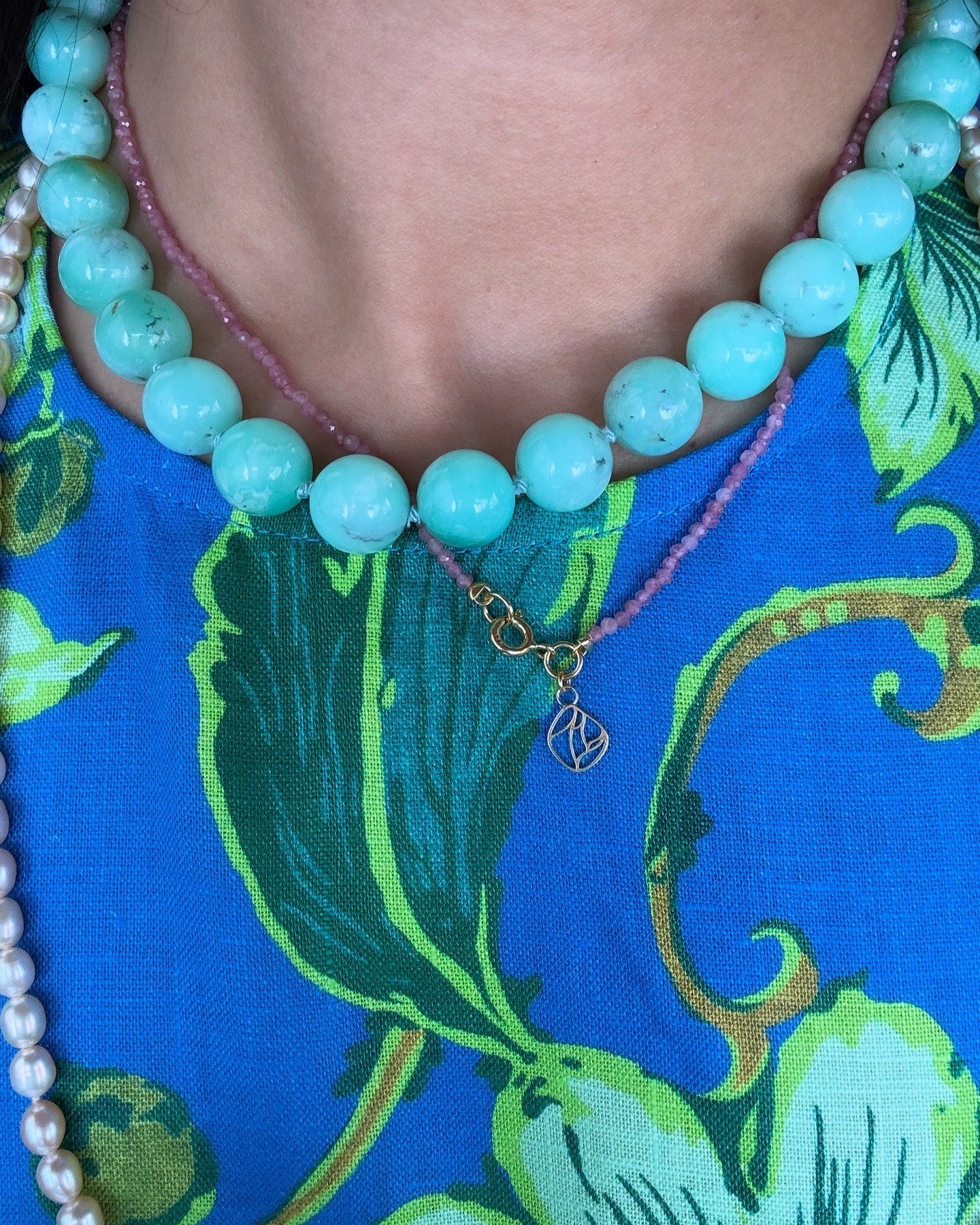 Tinka Tiny Gem Necklace in Pink Tourmaline