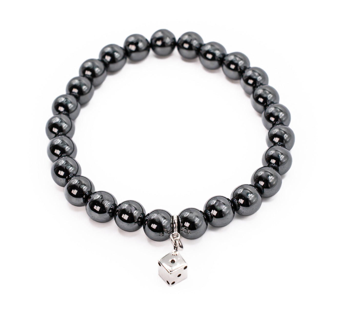 Sterling Silver 3D Die on Hematite