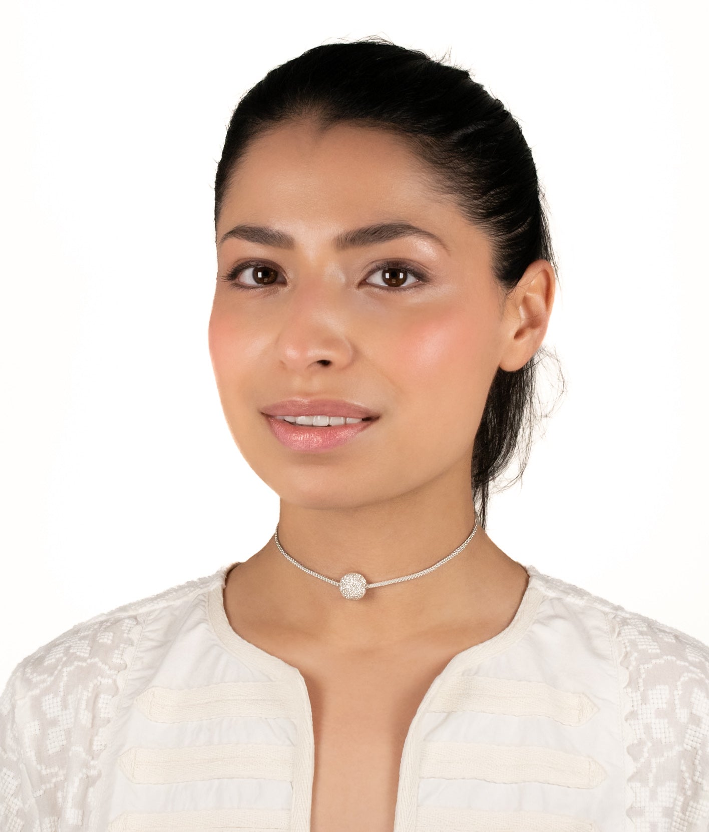 Silver Stardust on Self Tie Silver Kumi Cord