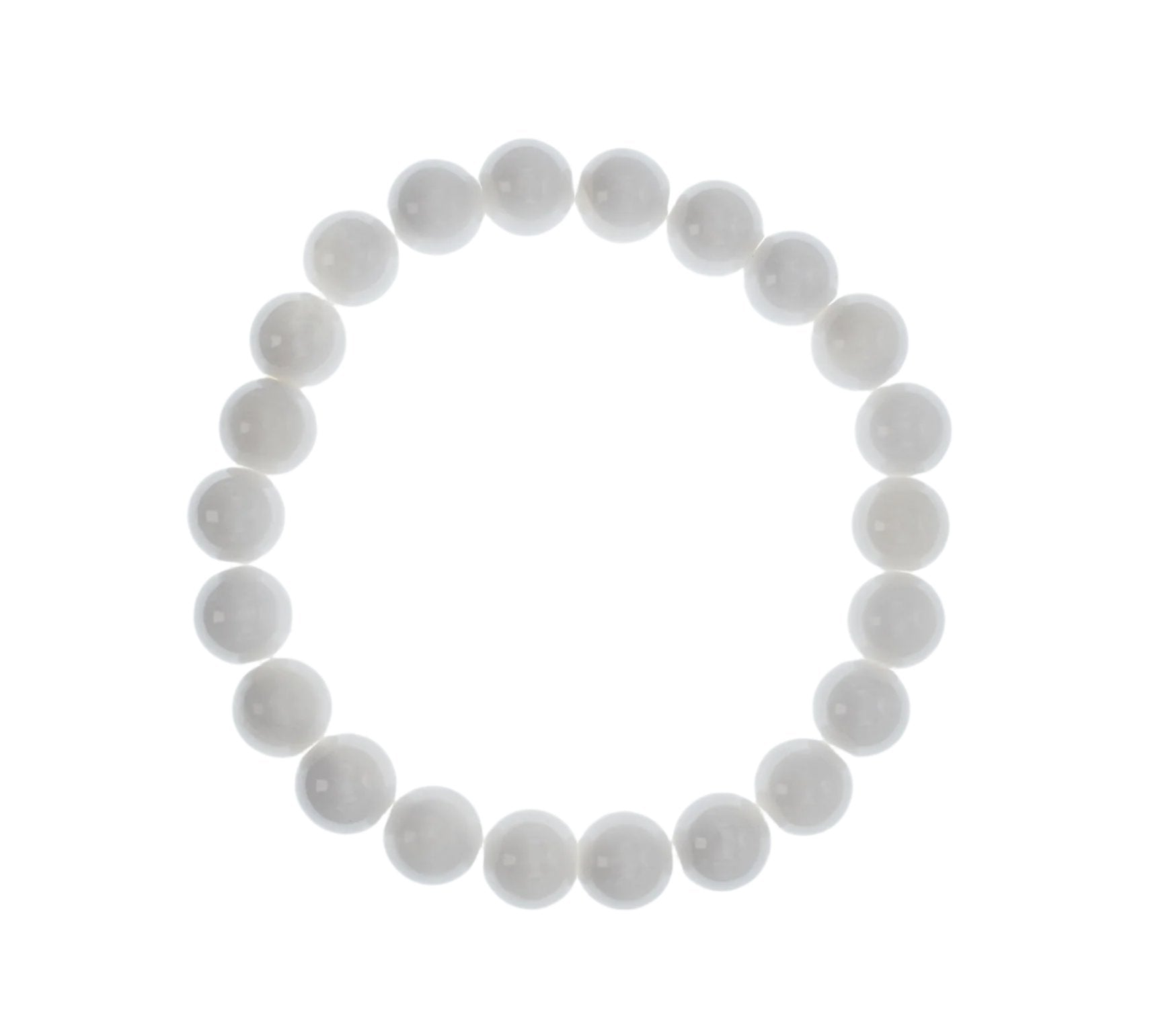White Shell Beaded Stretch Bracelet