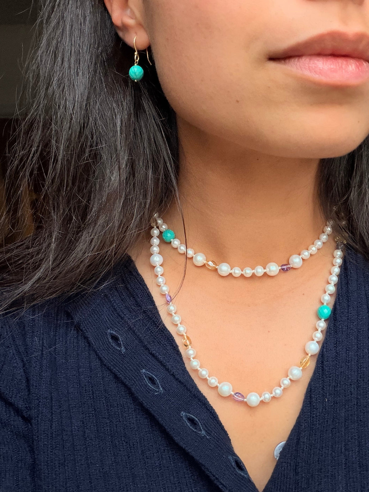 Cyra Drop Earrings in Turquoise