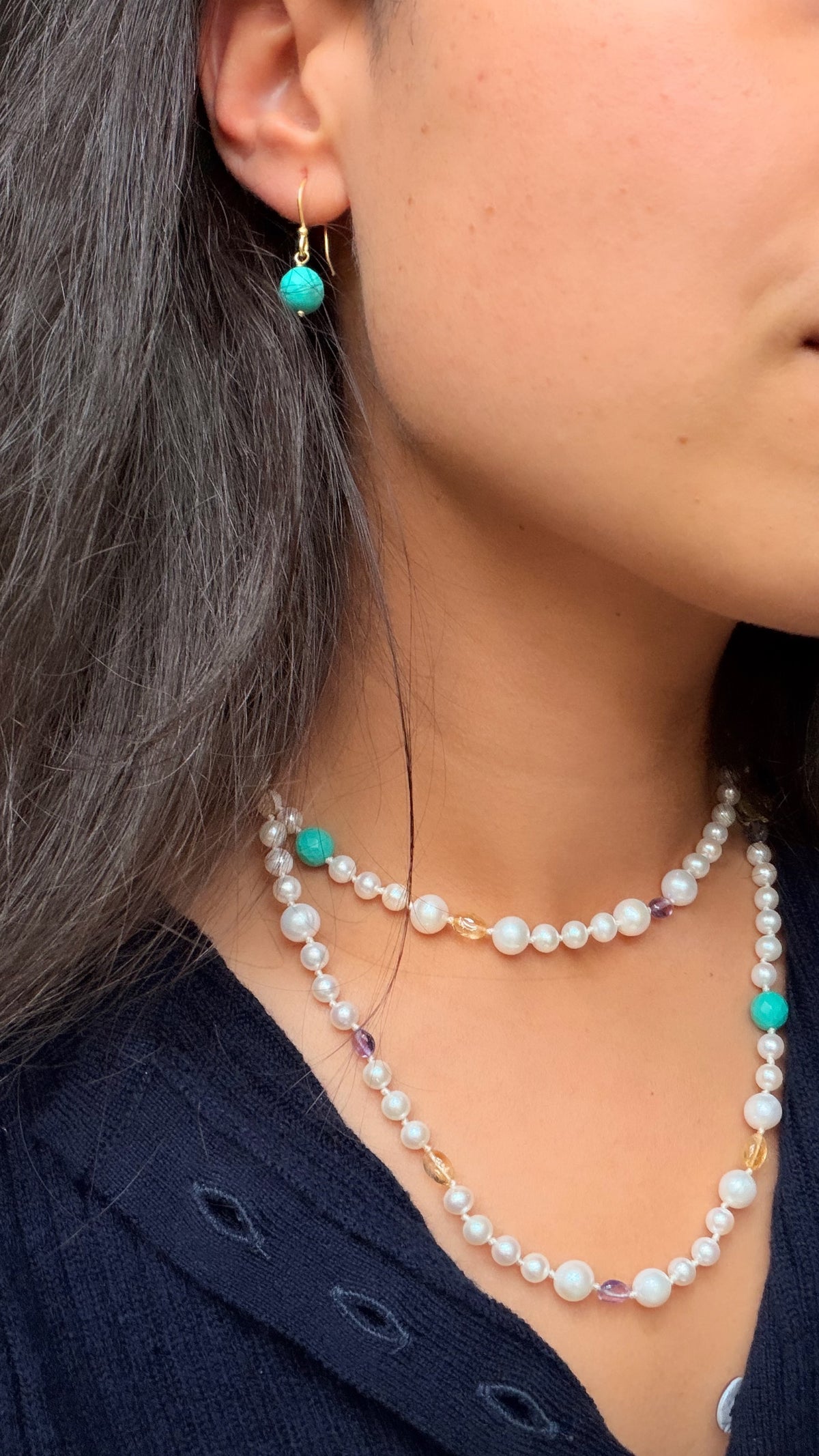Cyra Drop Earrings in Turquoise