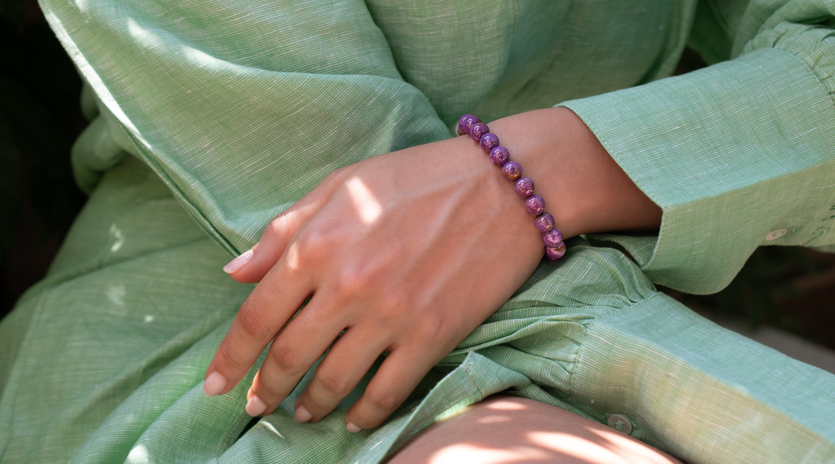 Phosphosiderite Beaded Stretch Bracelet