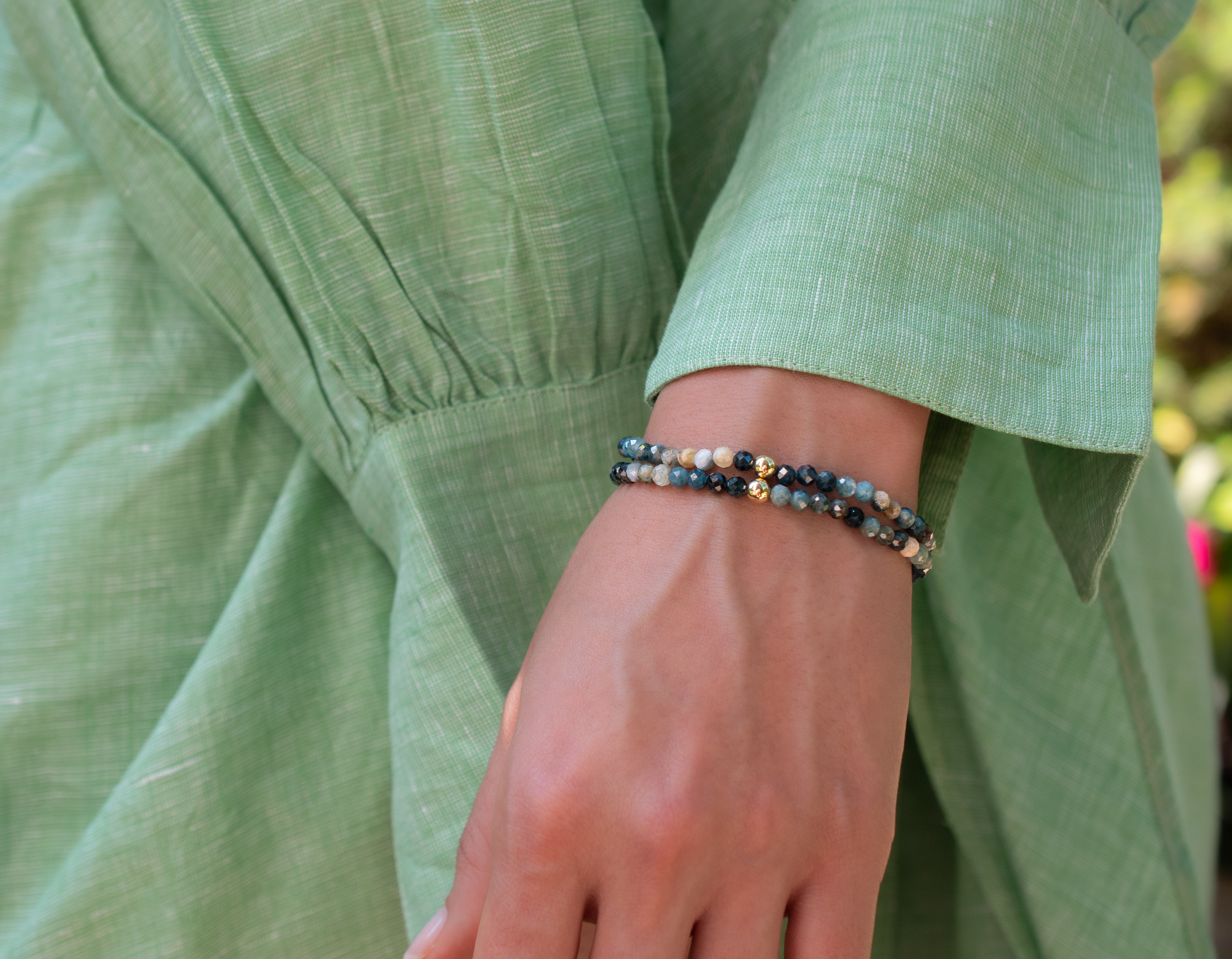 Mixed Tourmaline Beaded Stretch Bracelet