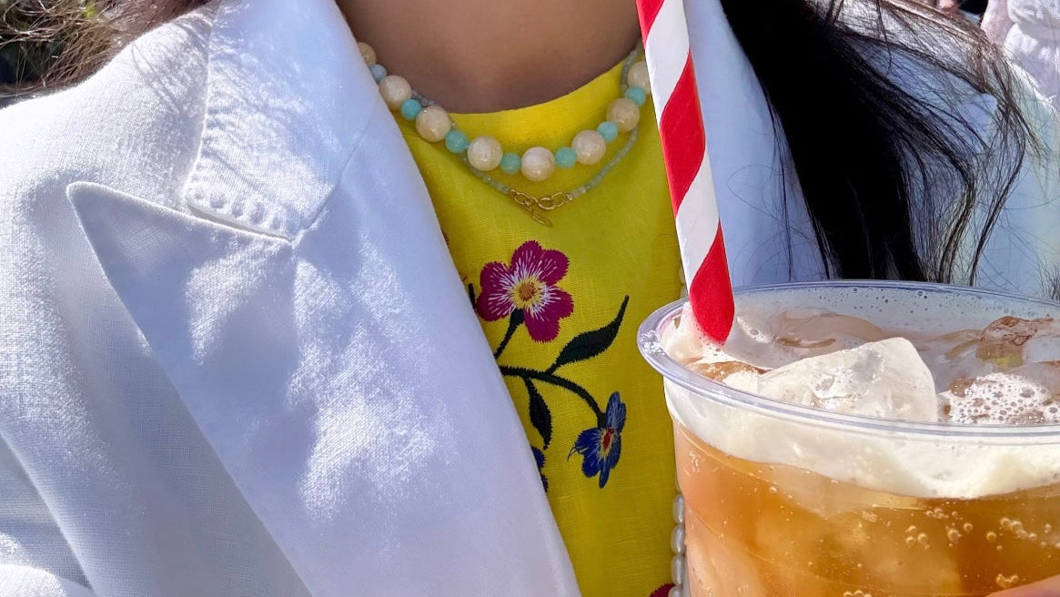 Meredith Necklace in Amazonite and Yellow Calcite
