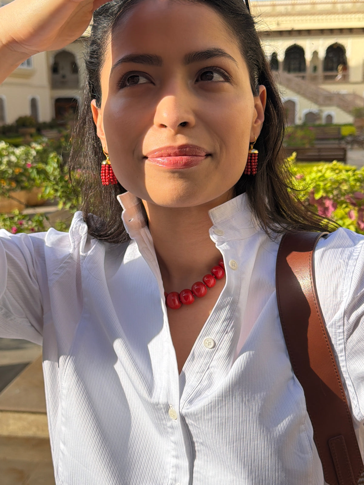 Percy Necklace in Red Coral