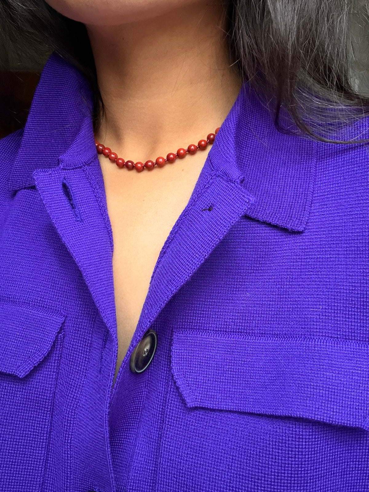 Louie Necklace in Red Jasper