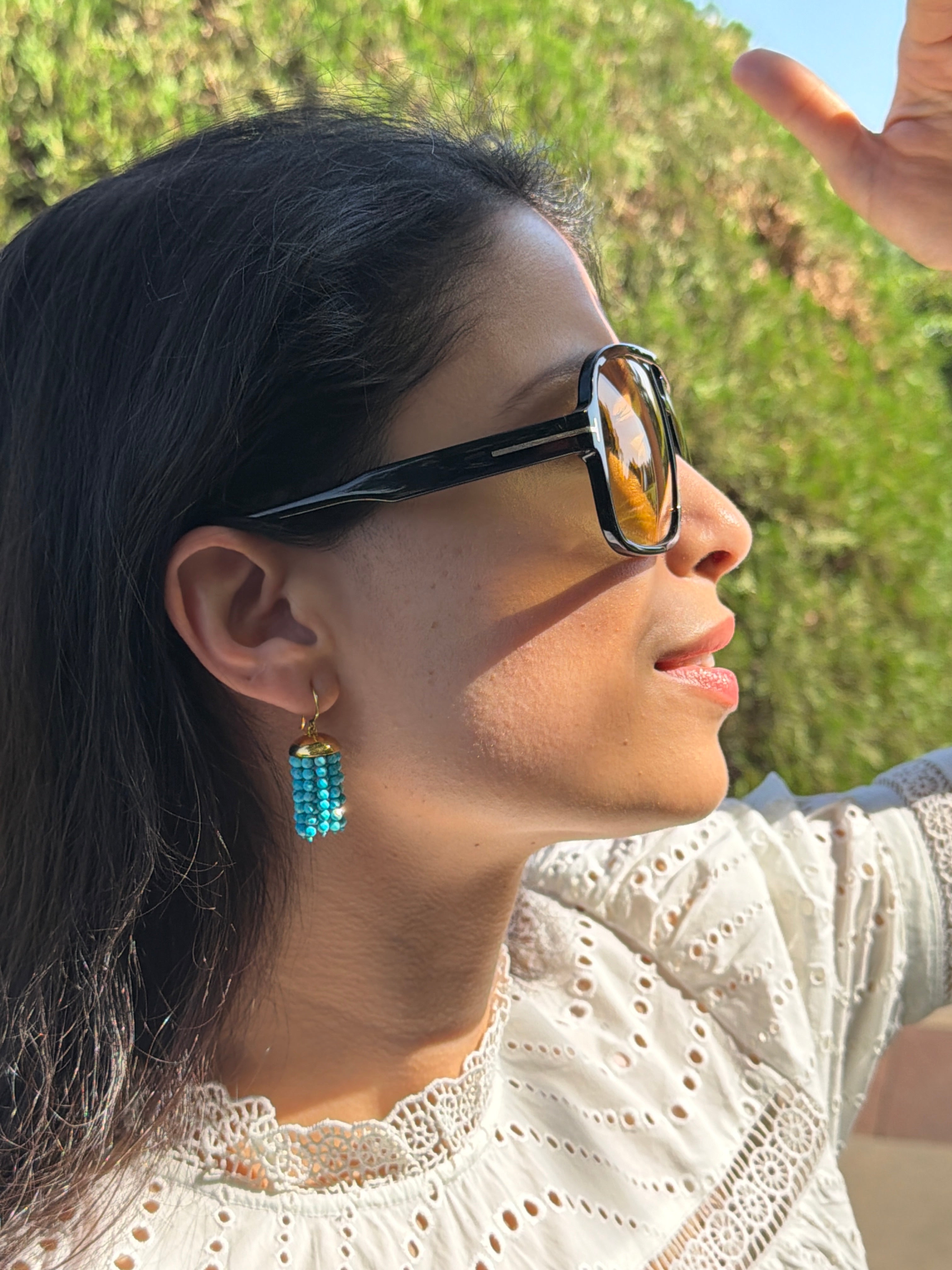 Hydra Tassel Earrings in Turquoise