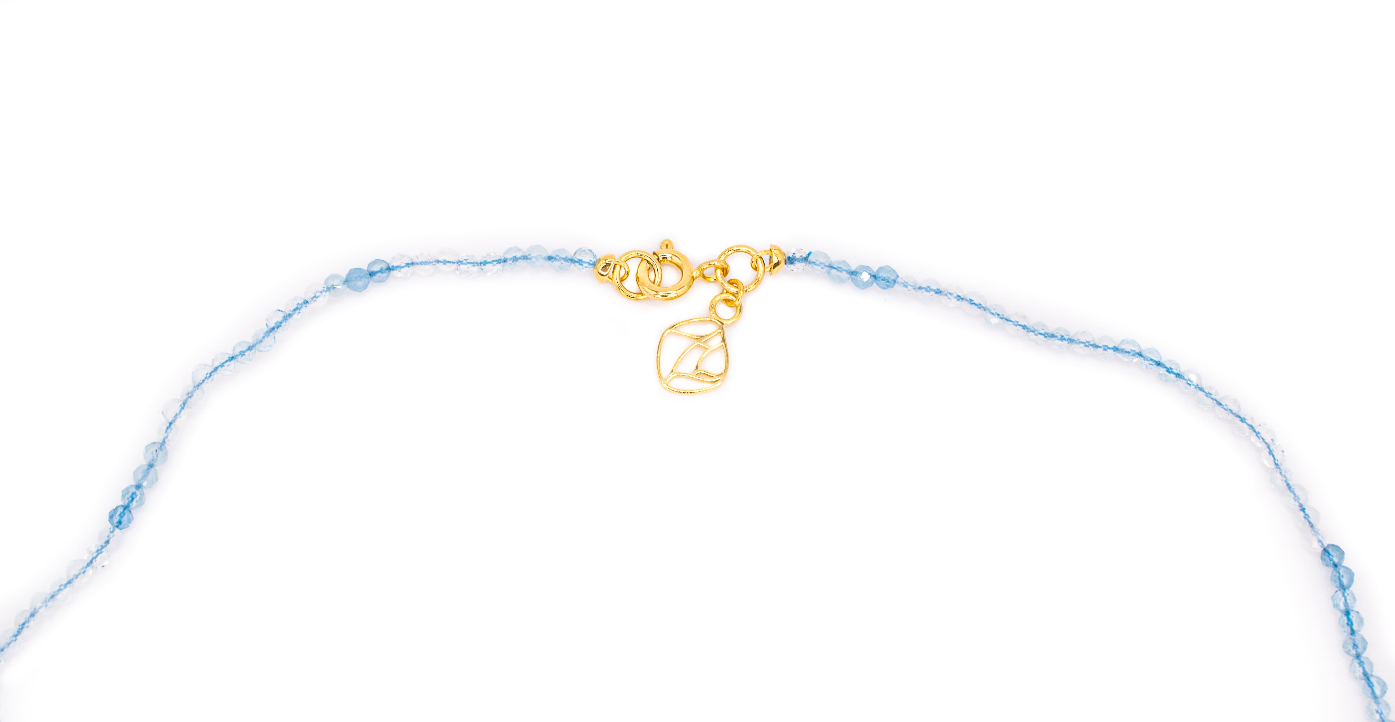 Tinka Tiny Gem Necklace in Aquamarine