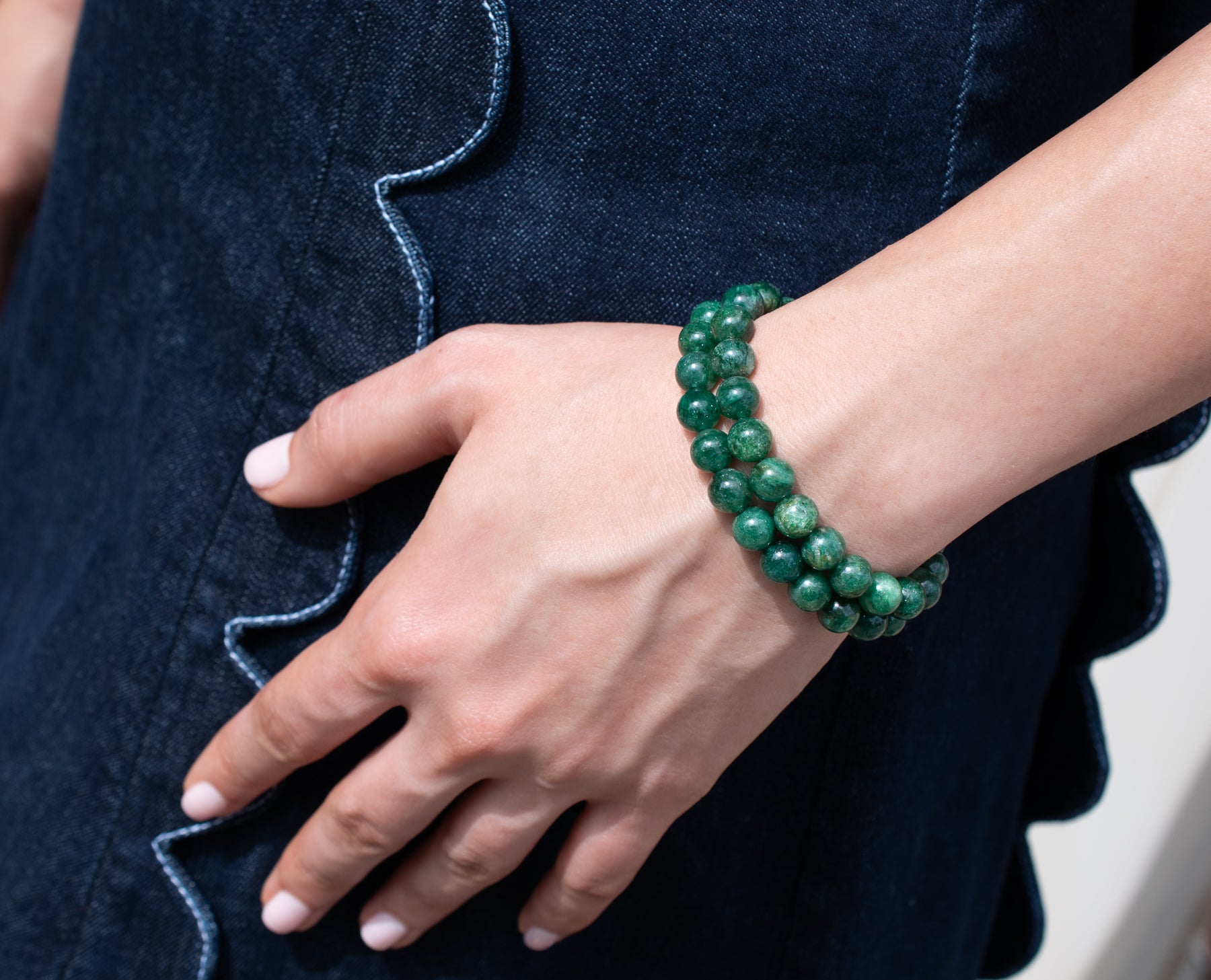 Muscovite Beaded Stretch Bracelet