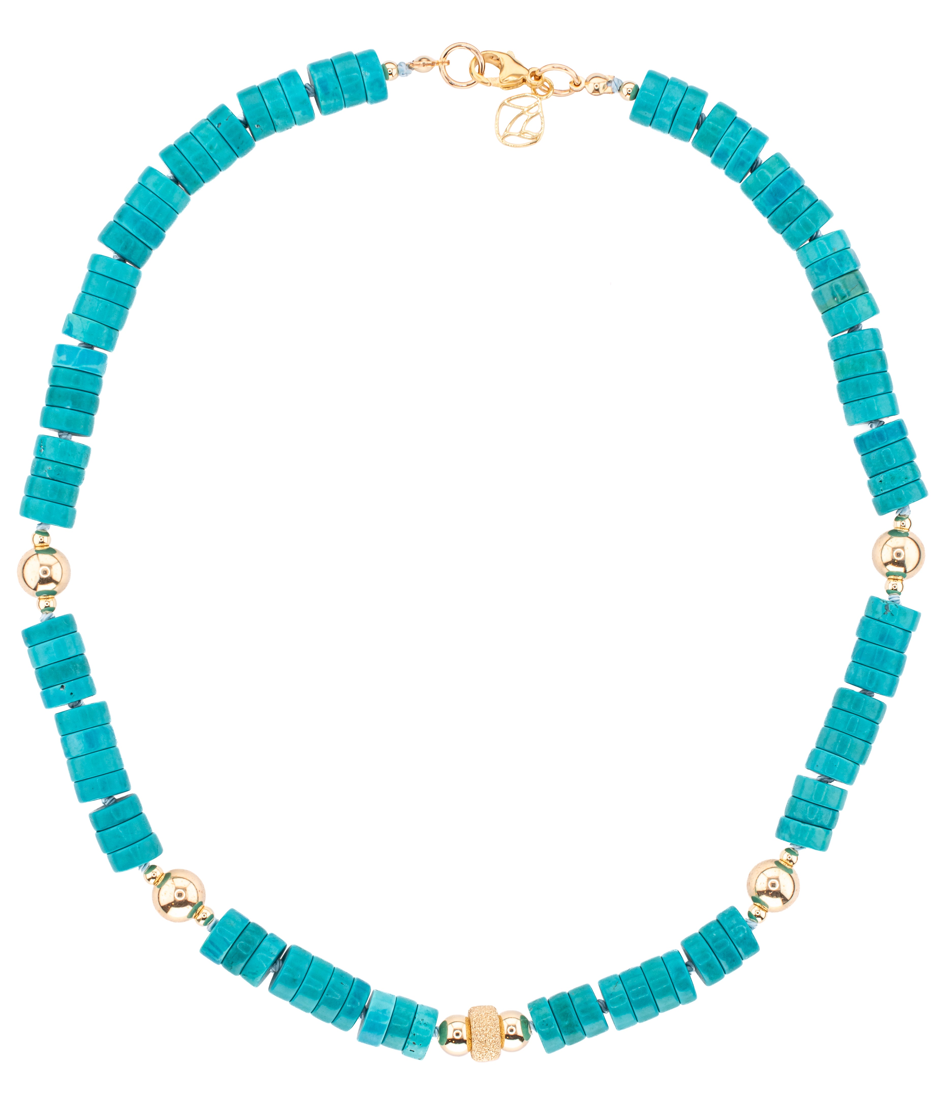 Aziza Necklace | Turquoise Heishi and Gold