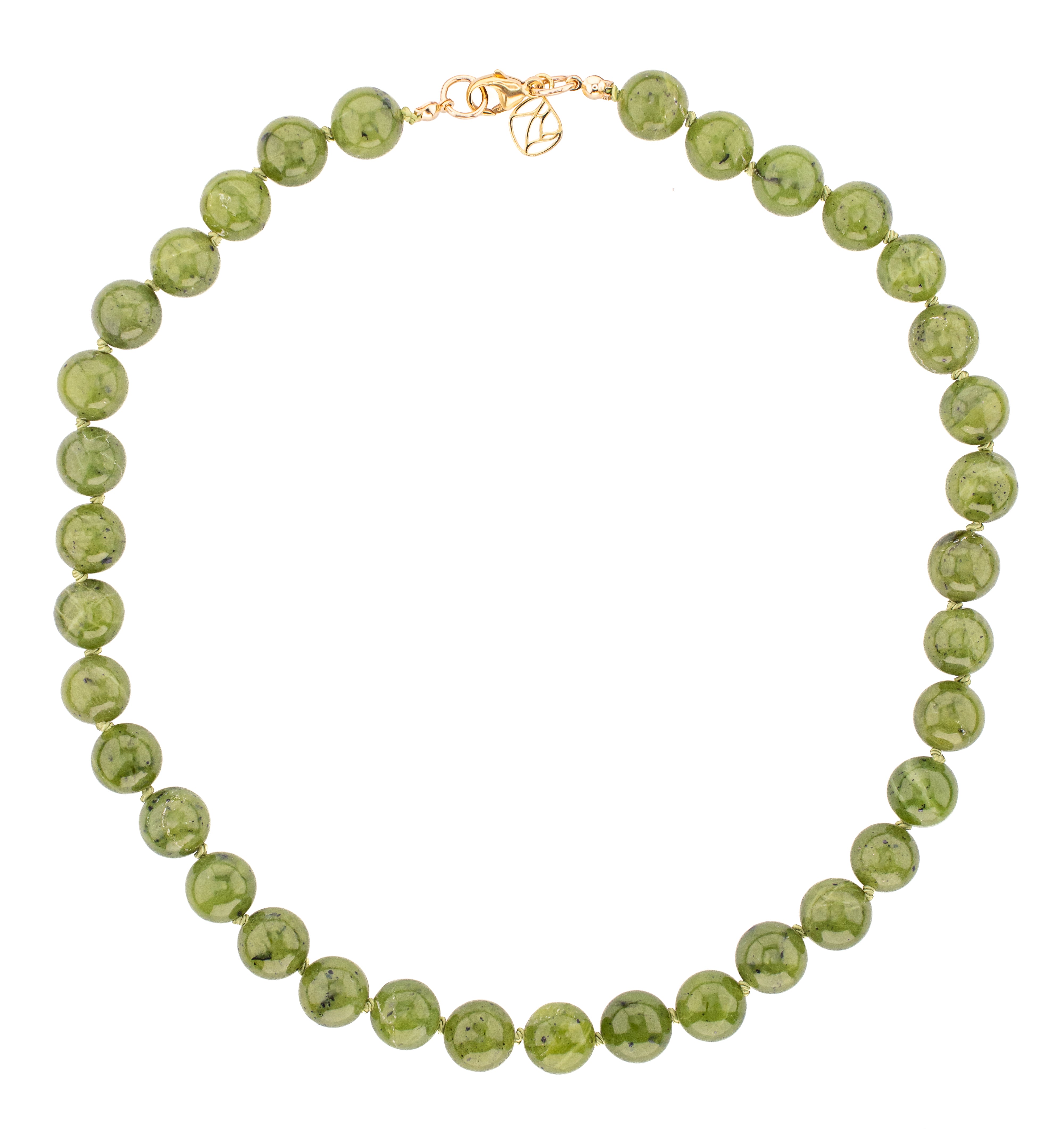 Ollie Necklace in Green Jade