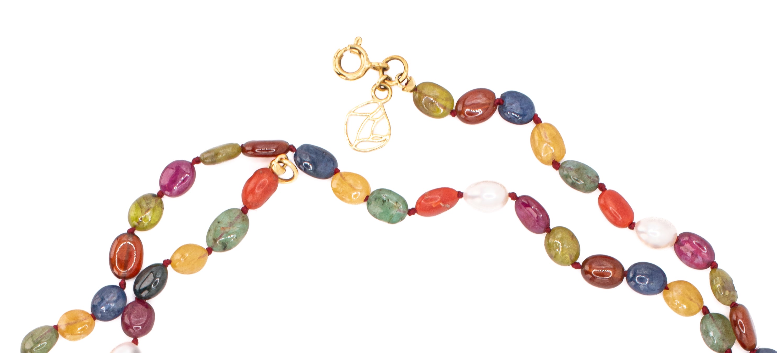 Amira Navratan Nine Gem Long Necklace
