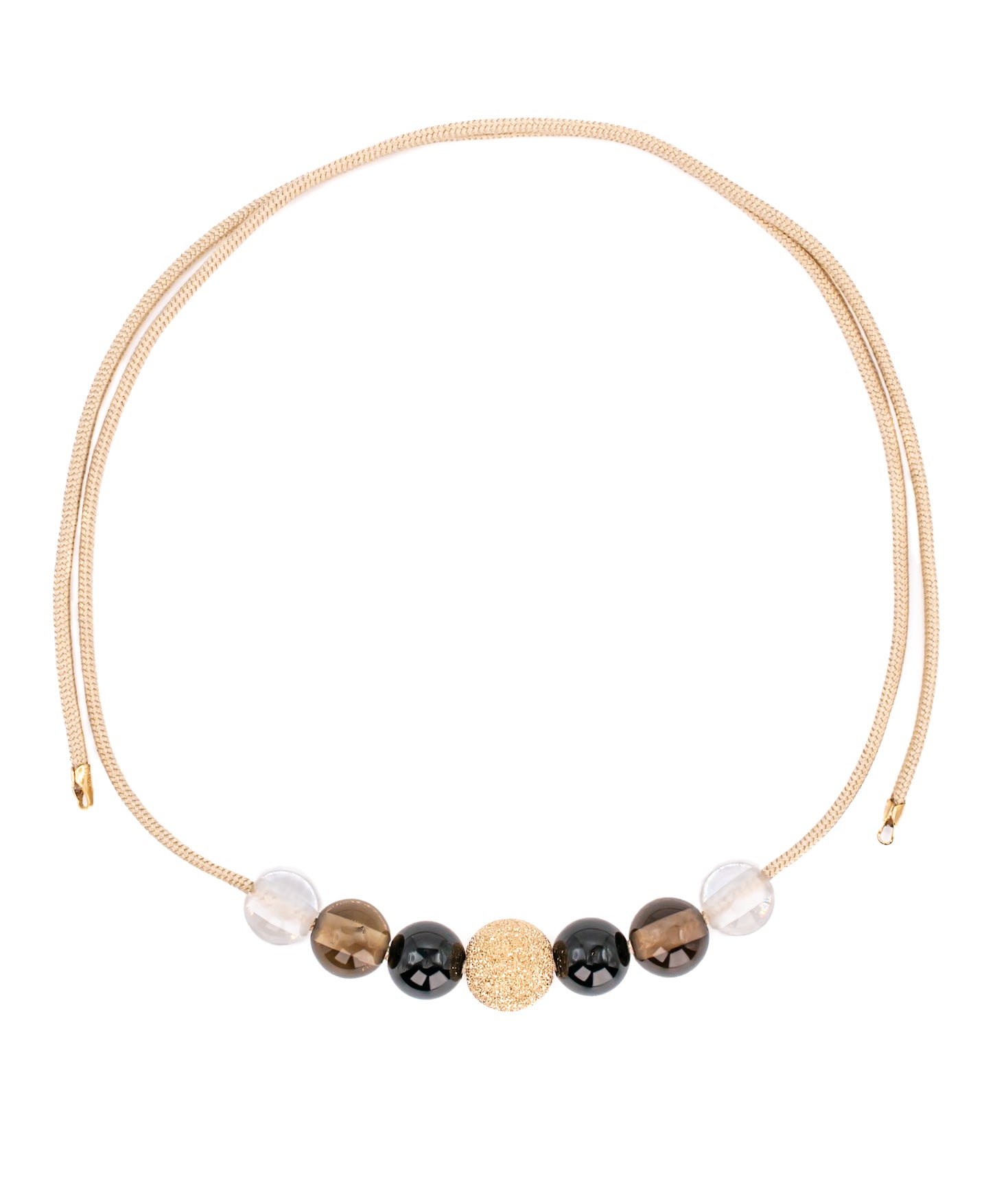 Gold and Multi Stone on Self Tie Gold Kumi Cord