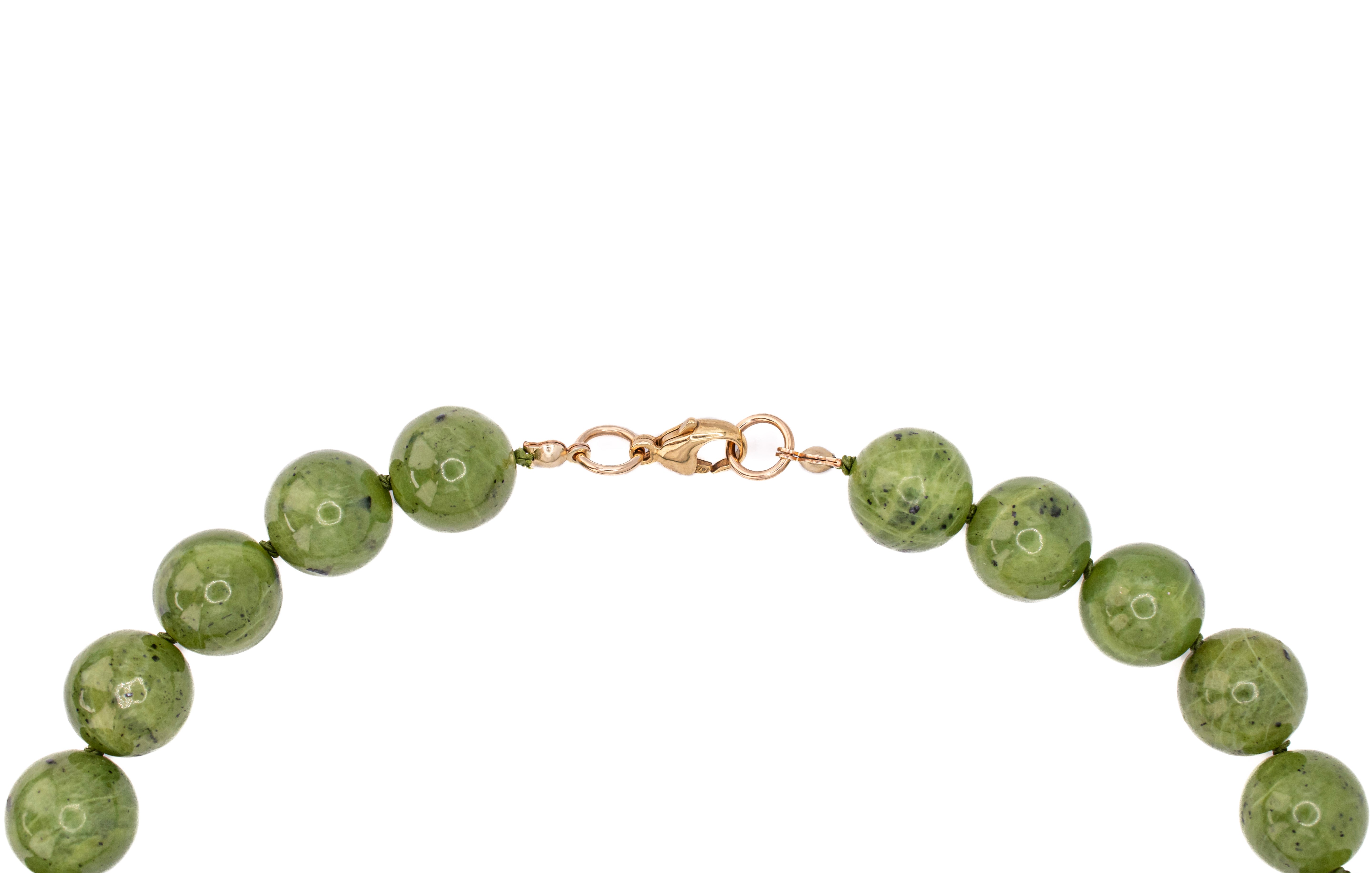 Clemmie Necklace in Green Jade