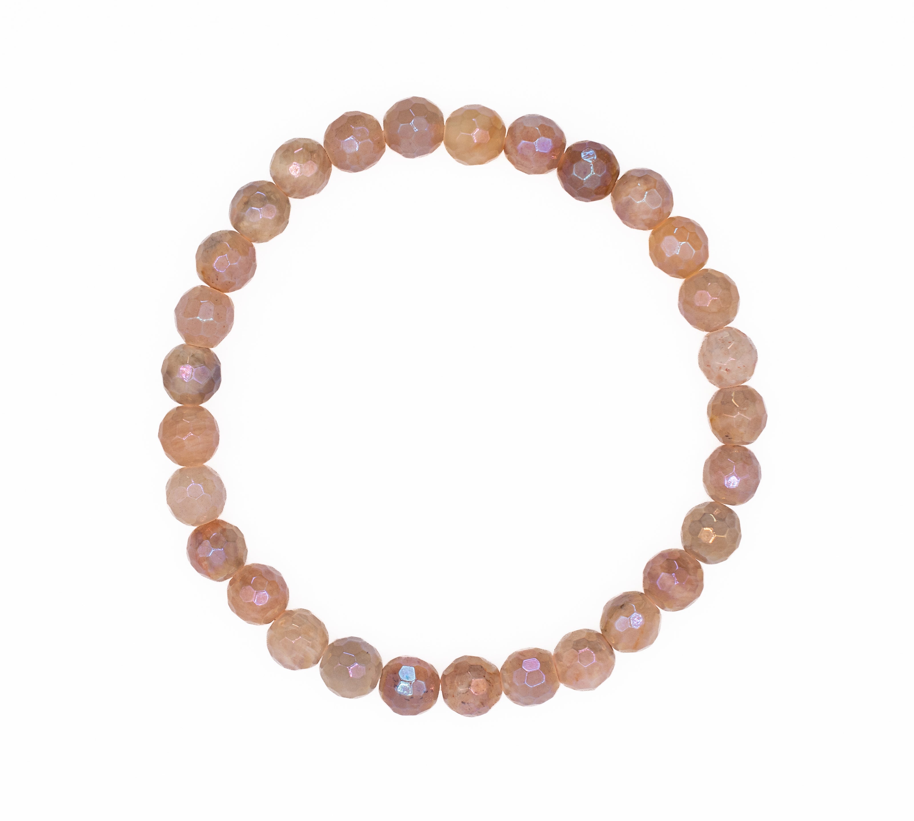 Mystic Sunstone Faceted Beaded Stretch Bracelet