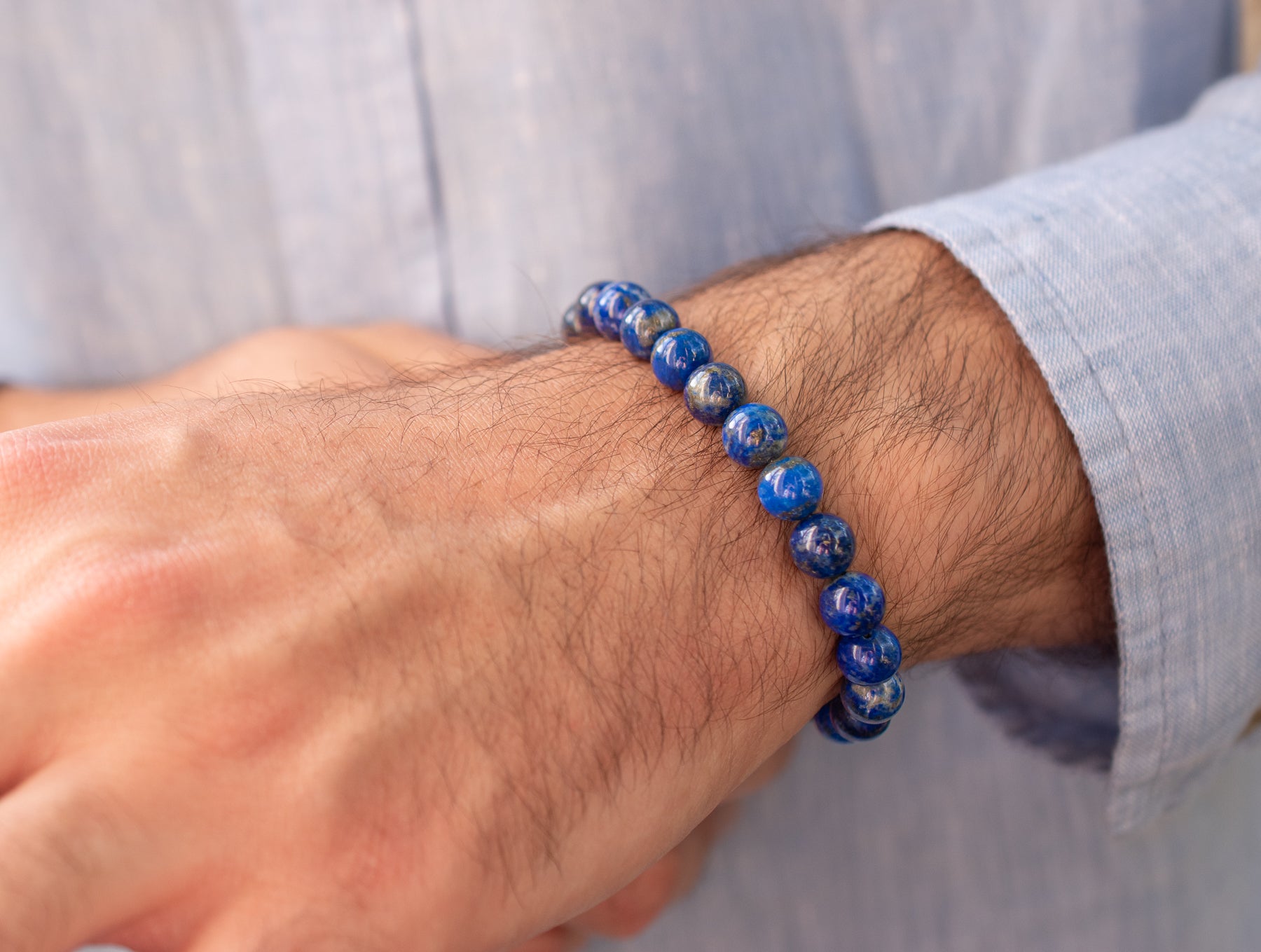 Lapis Lazuli Beaded Stretch Bracelet