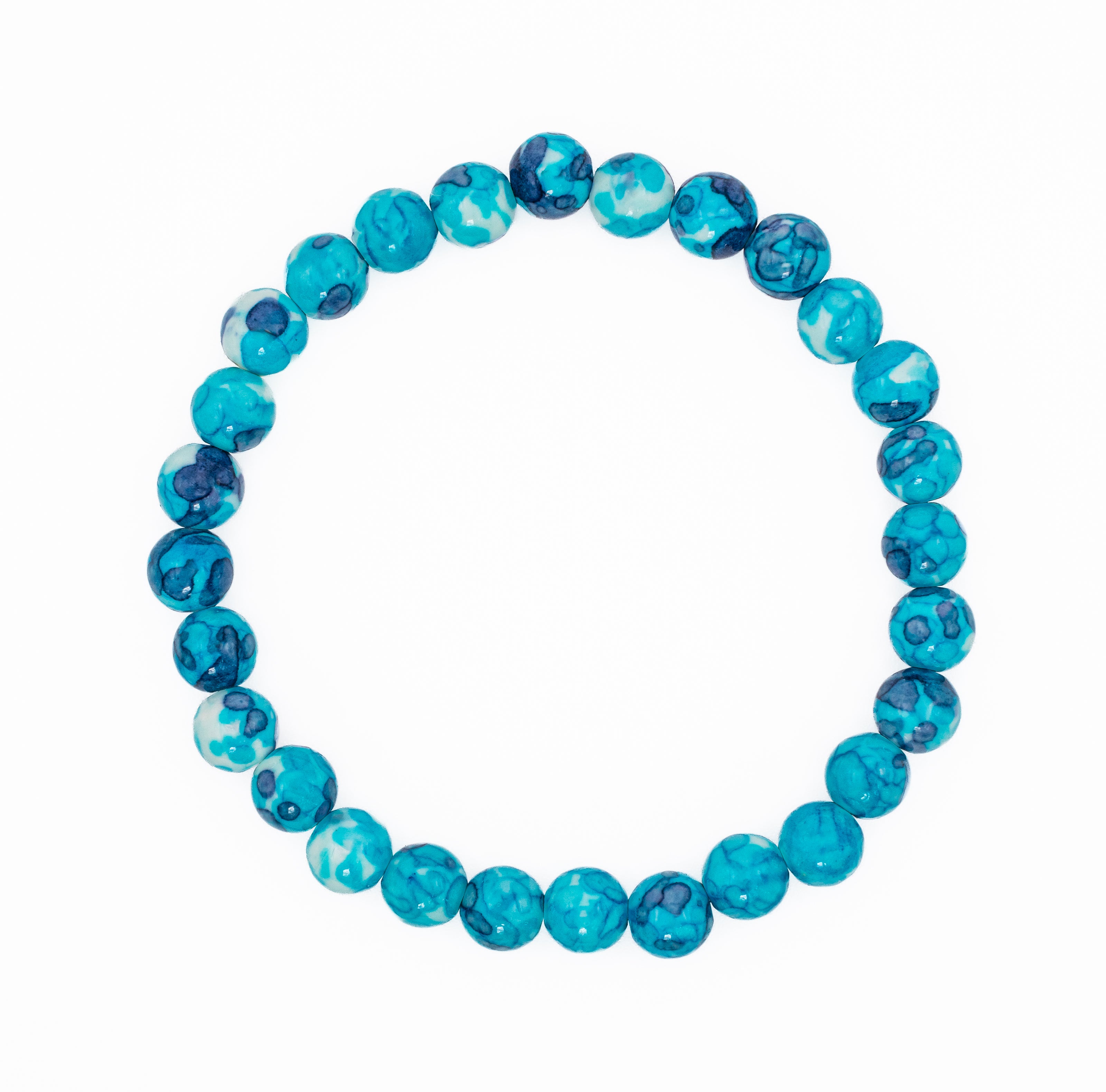 Rain Flower Stone Beaded Stretch Bracelet