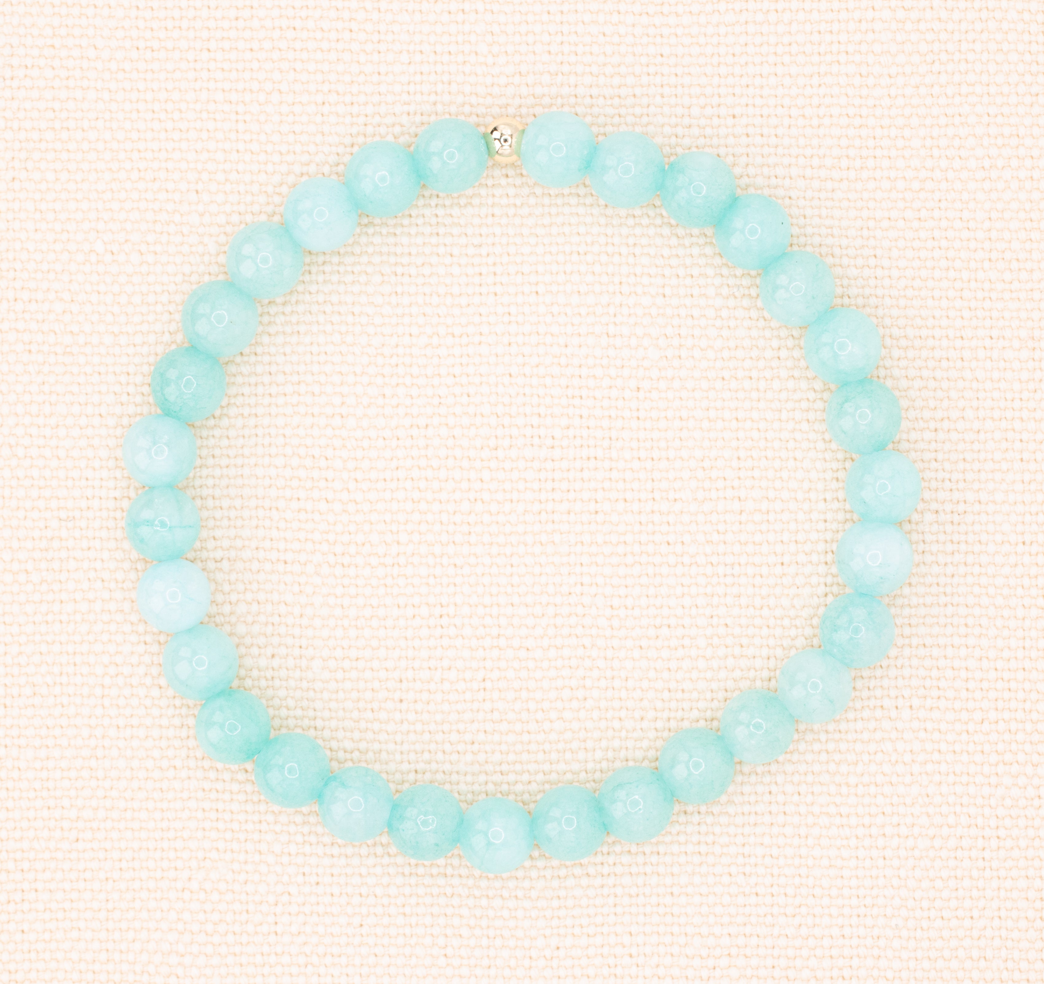 Sky Blue Amazonite Beaded Stretch Bracelet