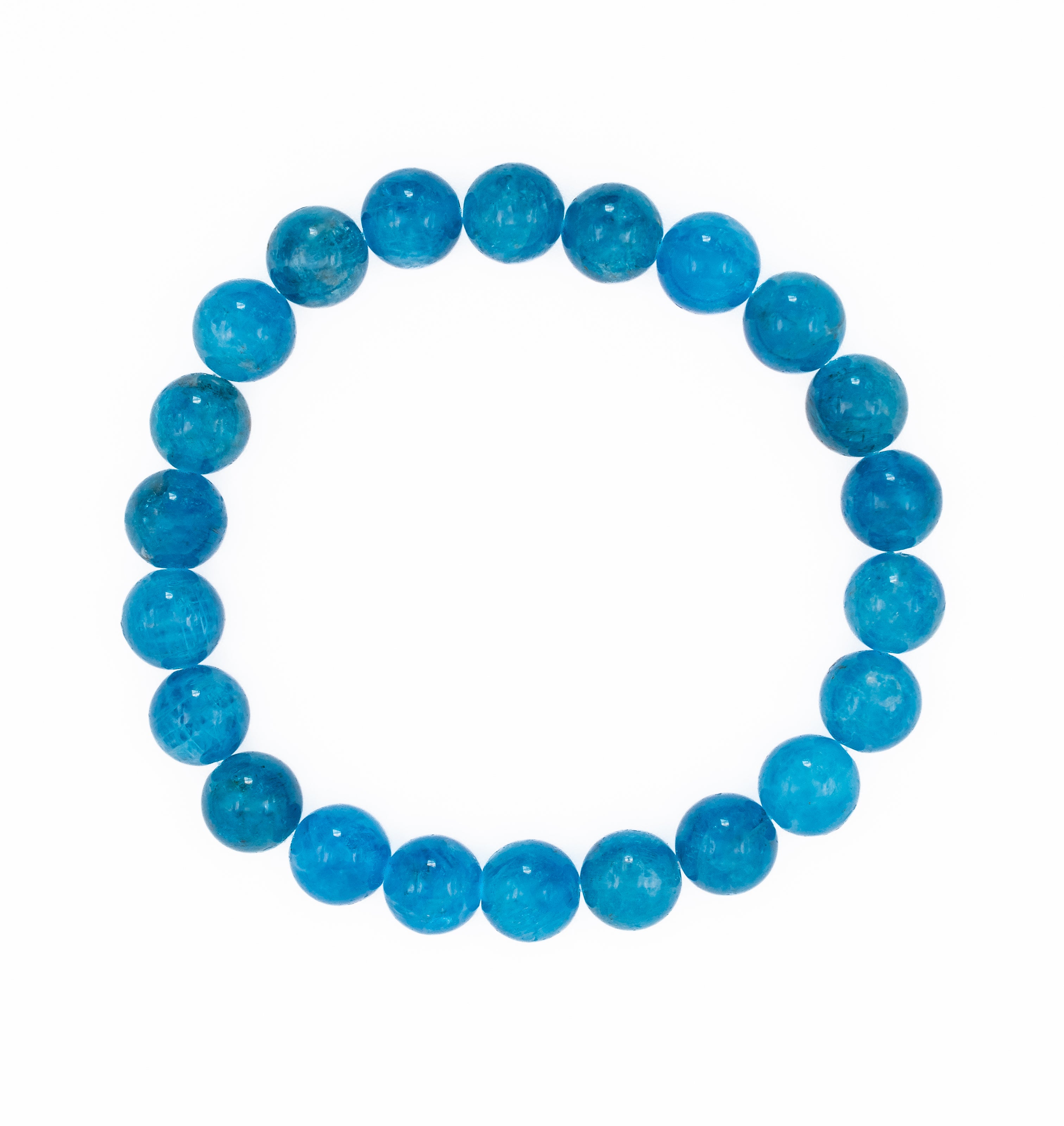 Stunning Blue Apatite Beaded Stretch Bracelet
