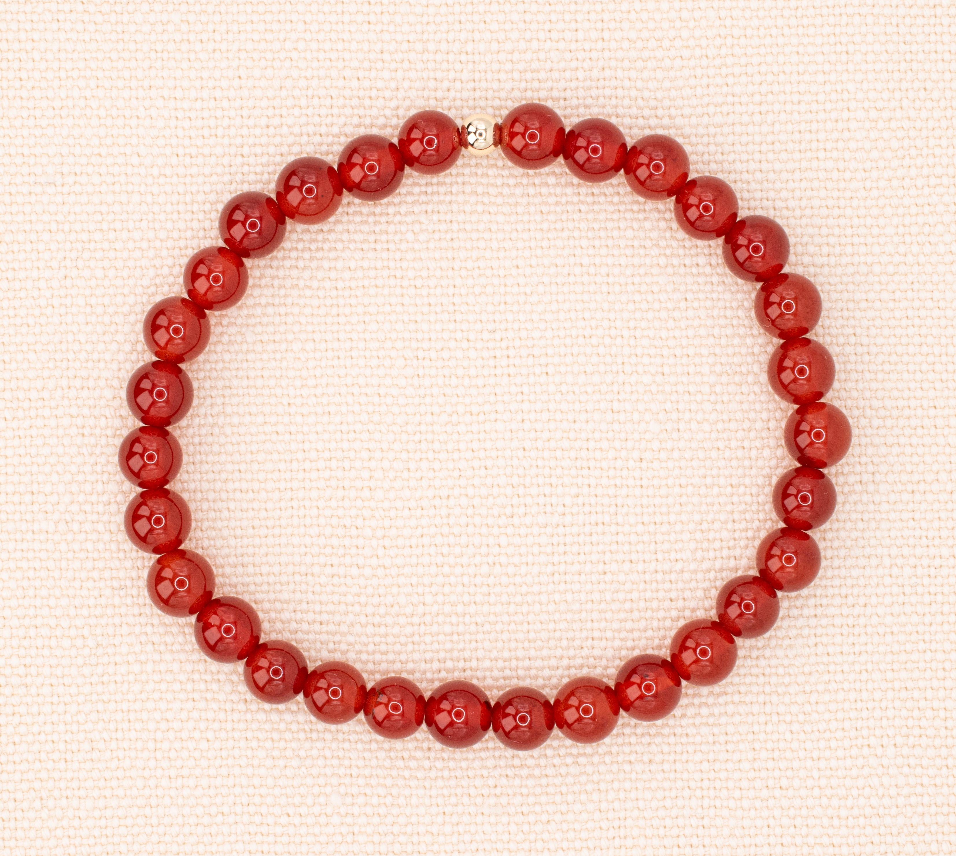 Red Carnelian Beaded Stretch Bracelet