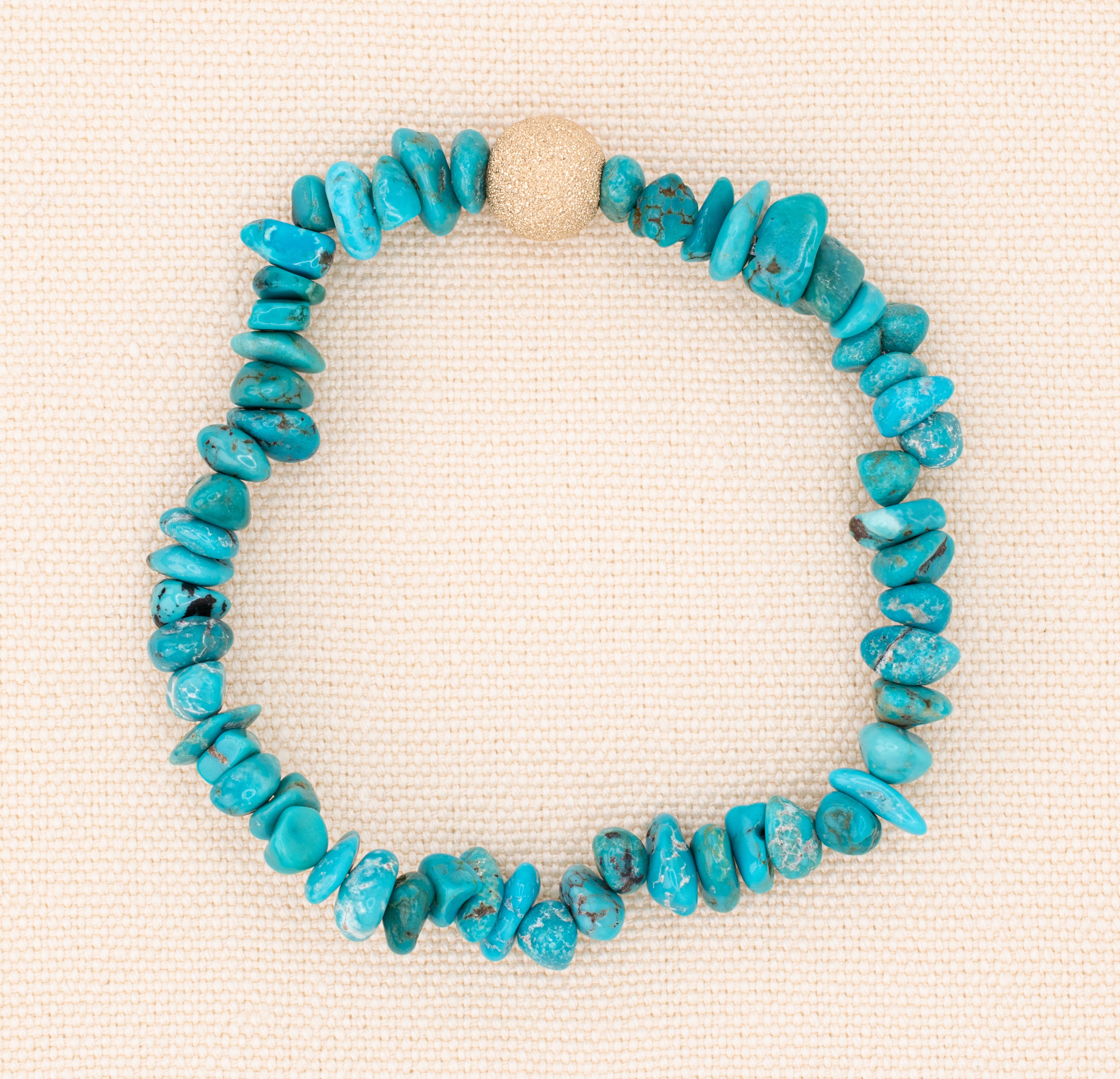 Turquoise Chips Beaded Stretch Bracelet
