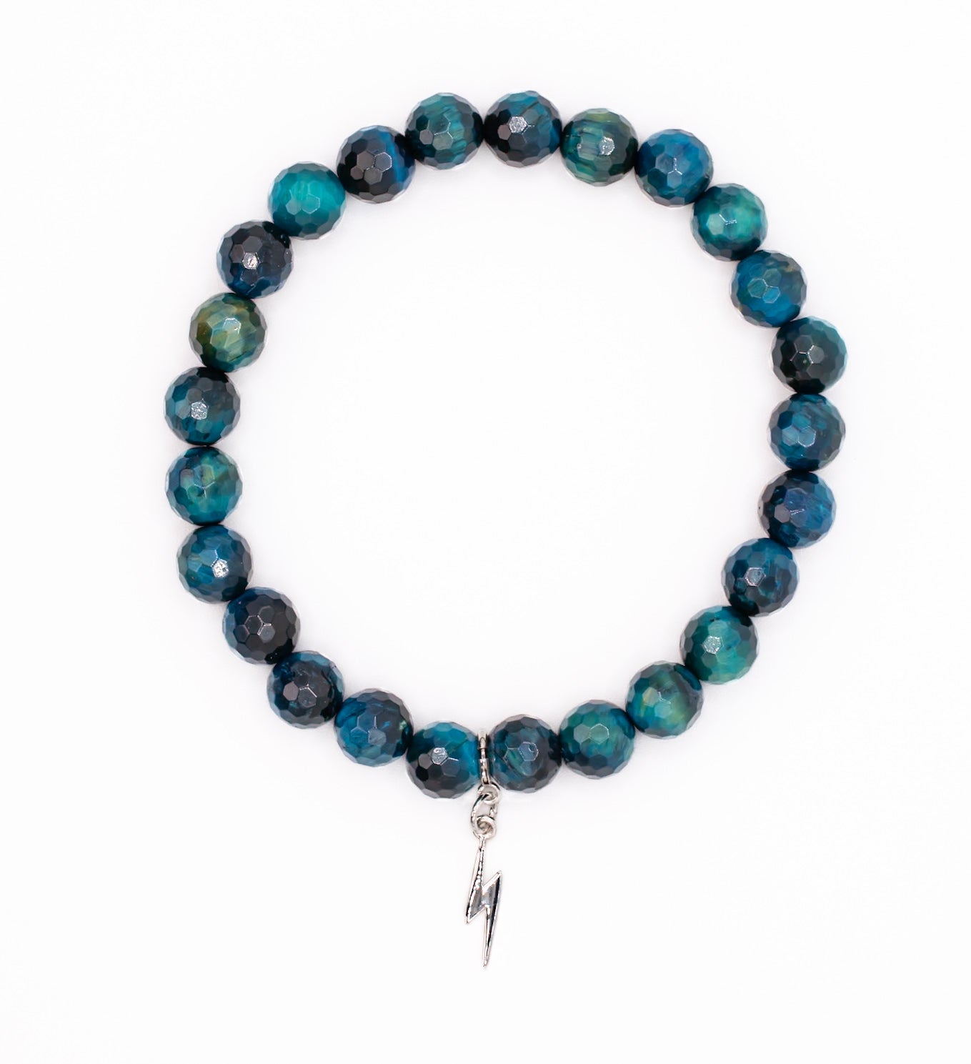 Sterling Silver Lightning Bolt on Blue Tigers Eye