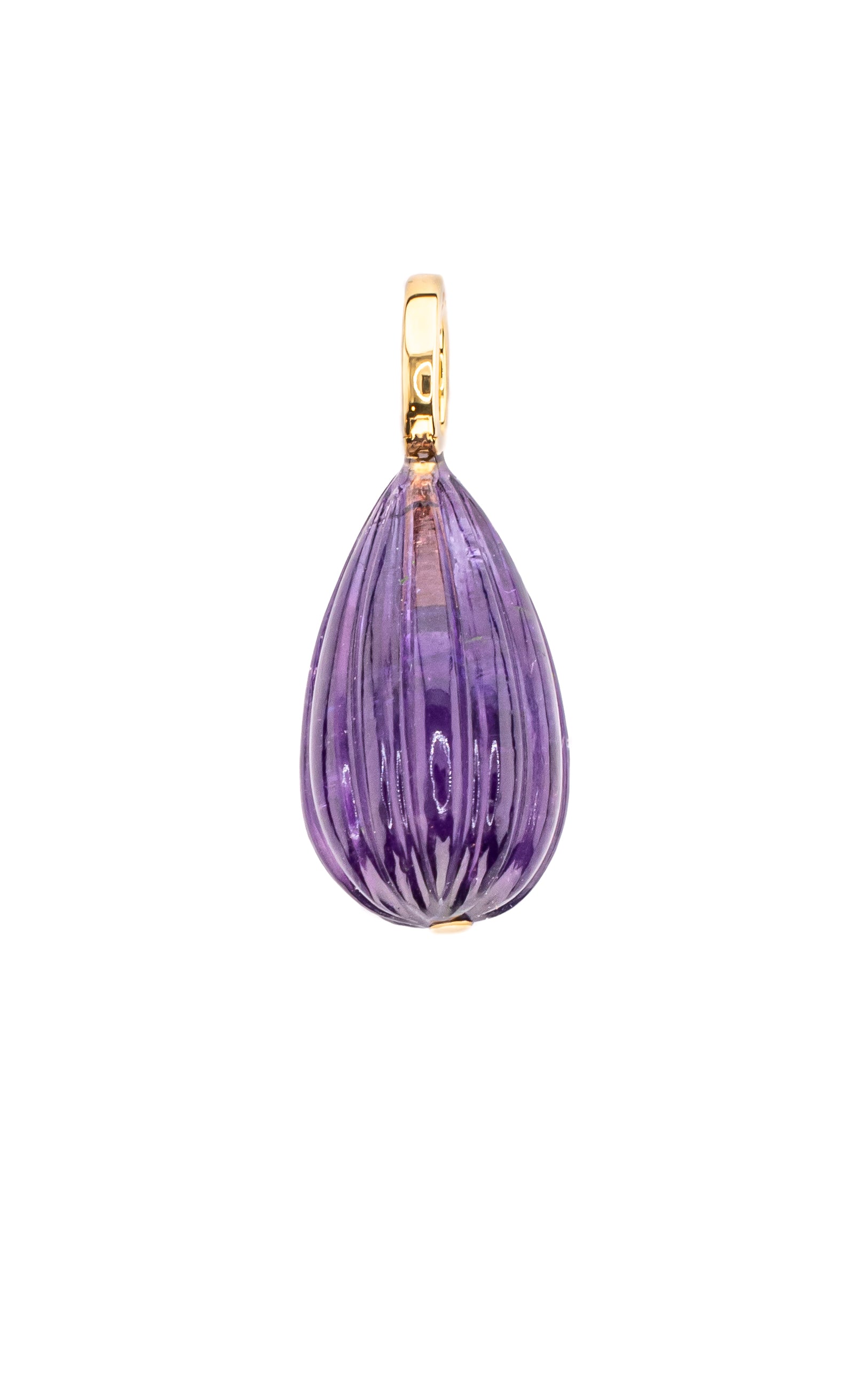 Amethyst Hand Carved Clip On Pendant
