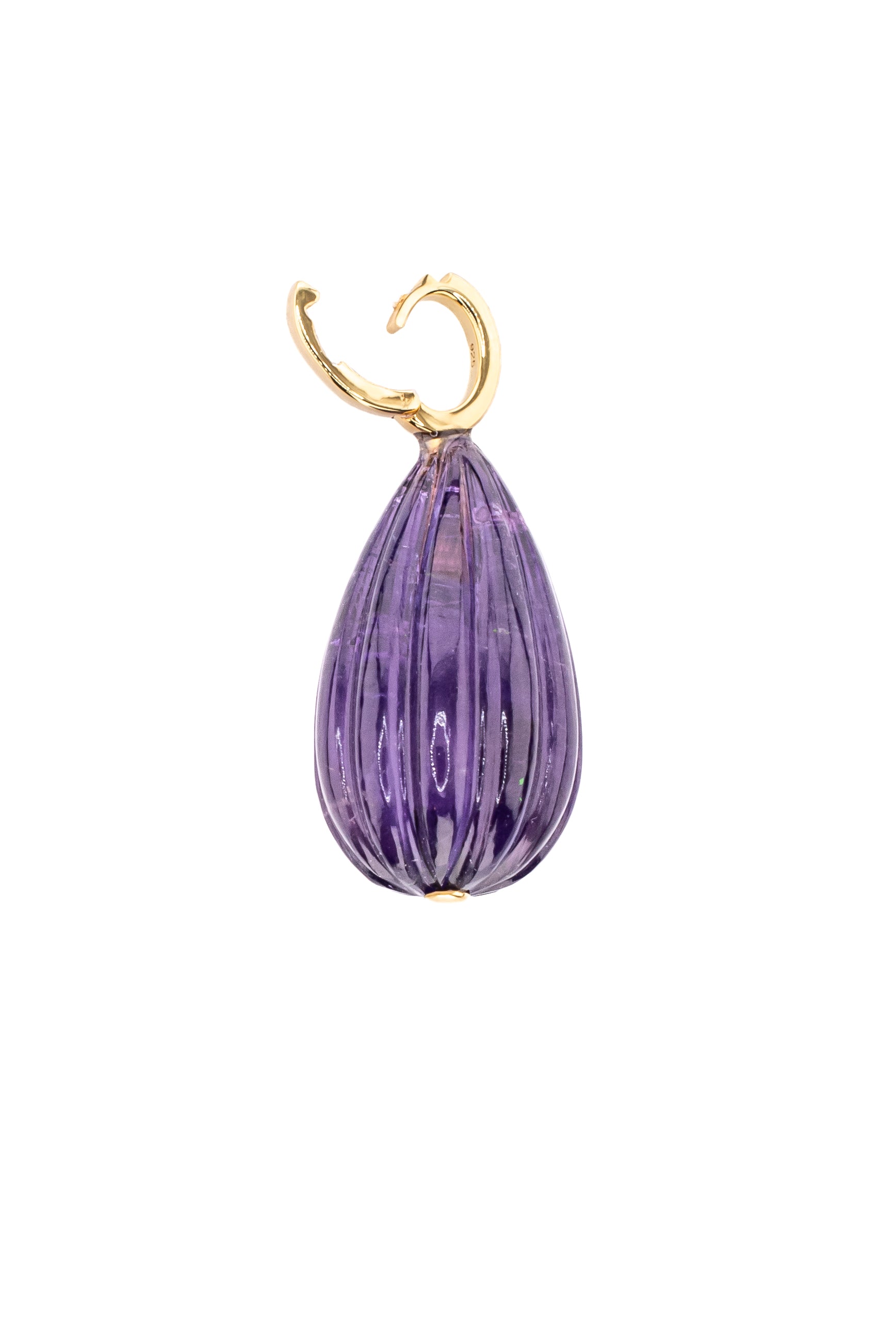 Amethyst Hand Carved Clip On Pendant