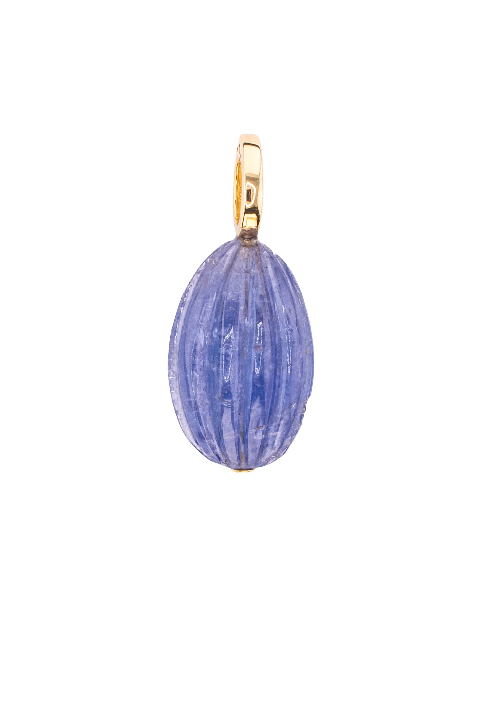 Iolite Hand Carved Clip On Pendant