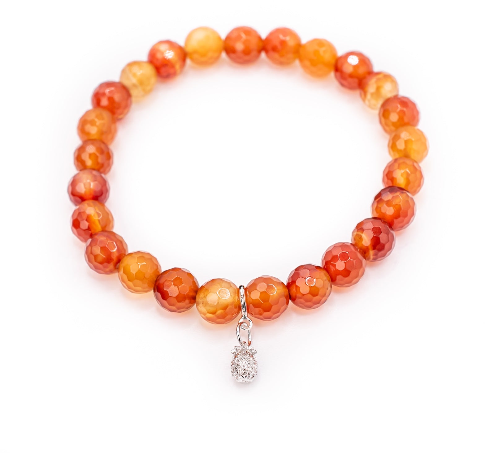 Sterling Silver Pineapple on Orange Carnelian