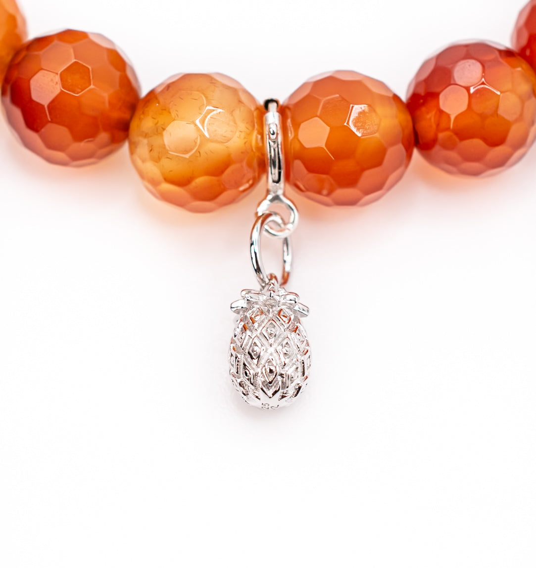 Sterling Silver Pineapple on Orange Carnelian