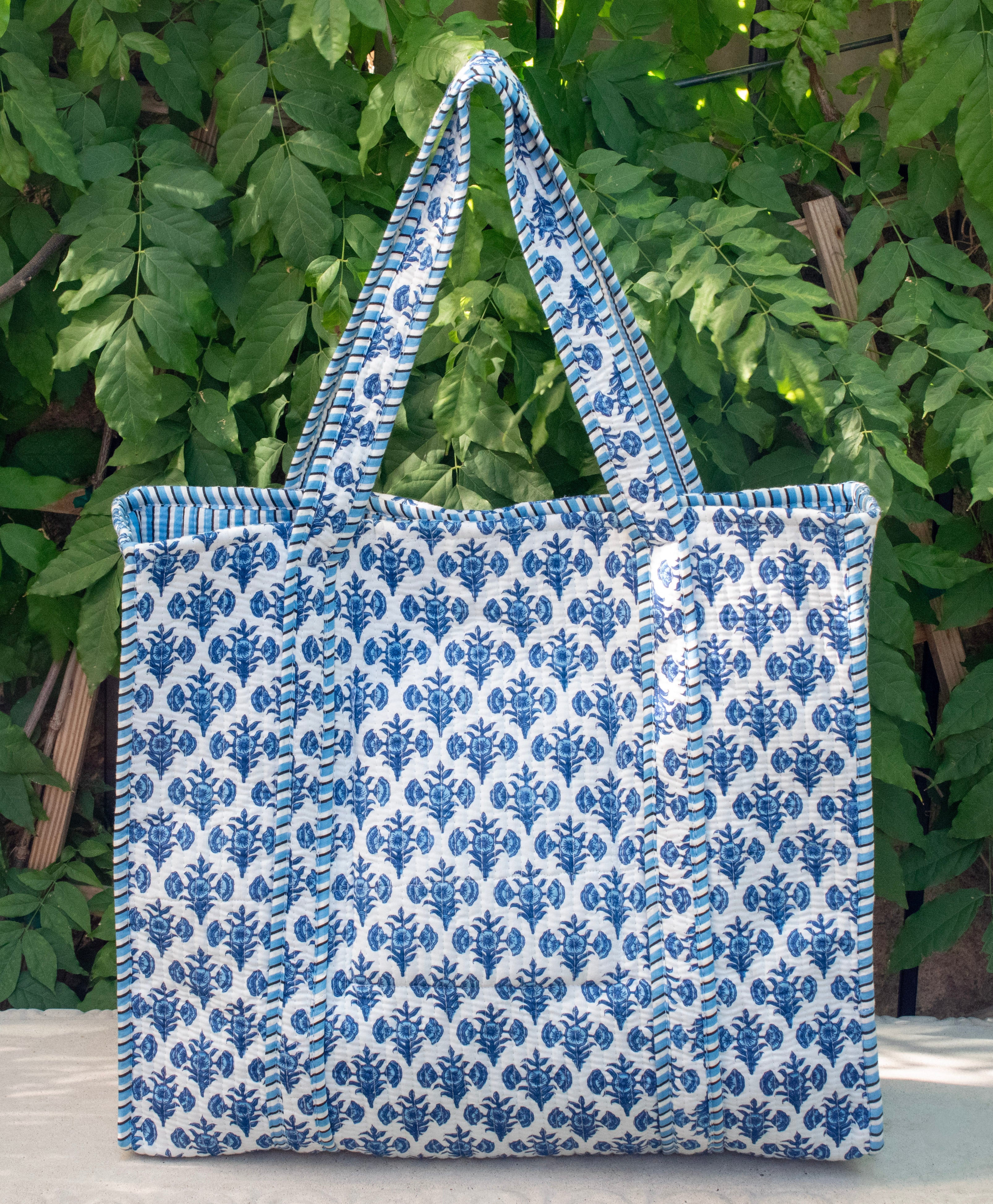 Block Print Racquet Tote 03