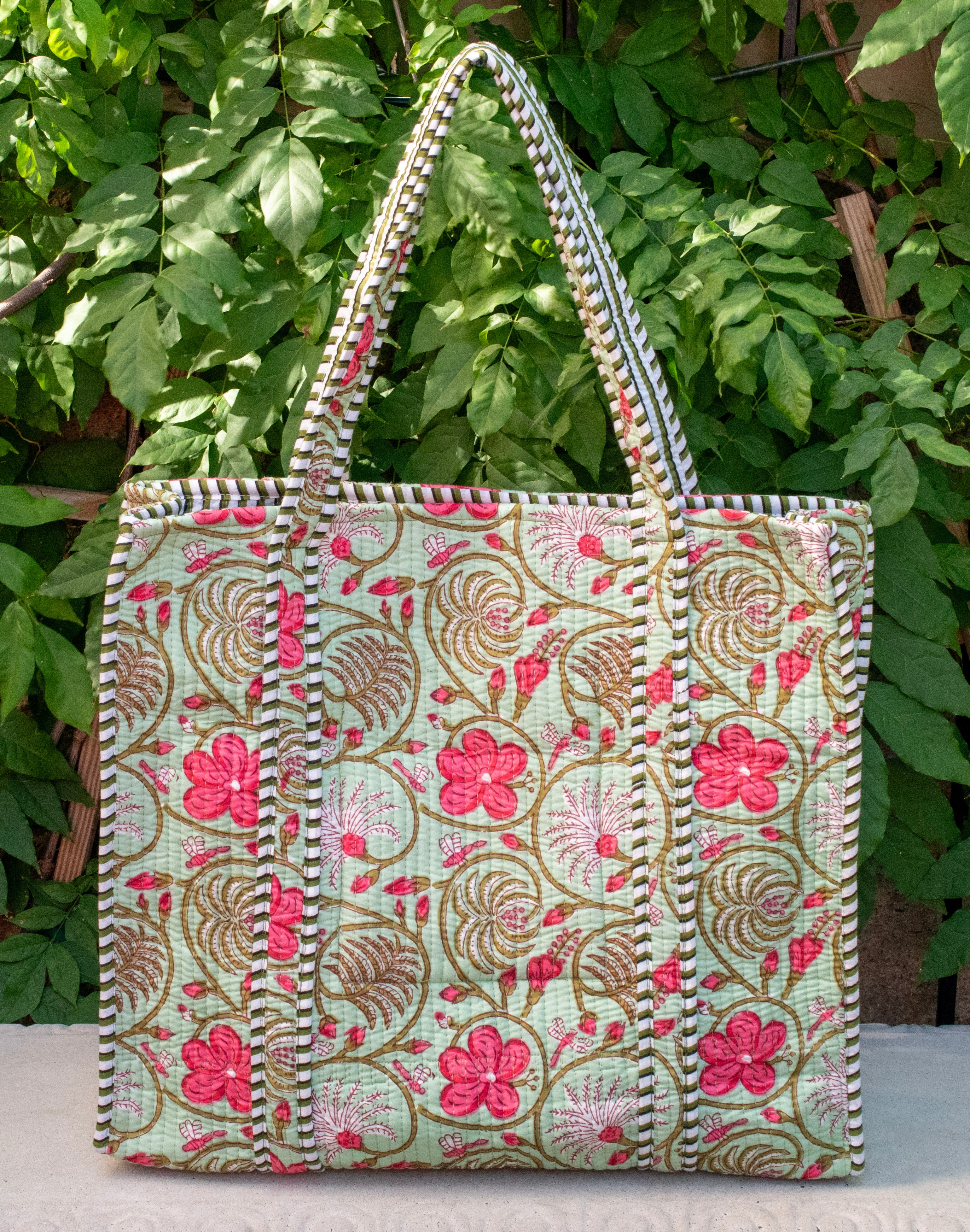 Block Print Racquet Tote 05
