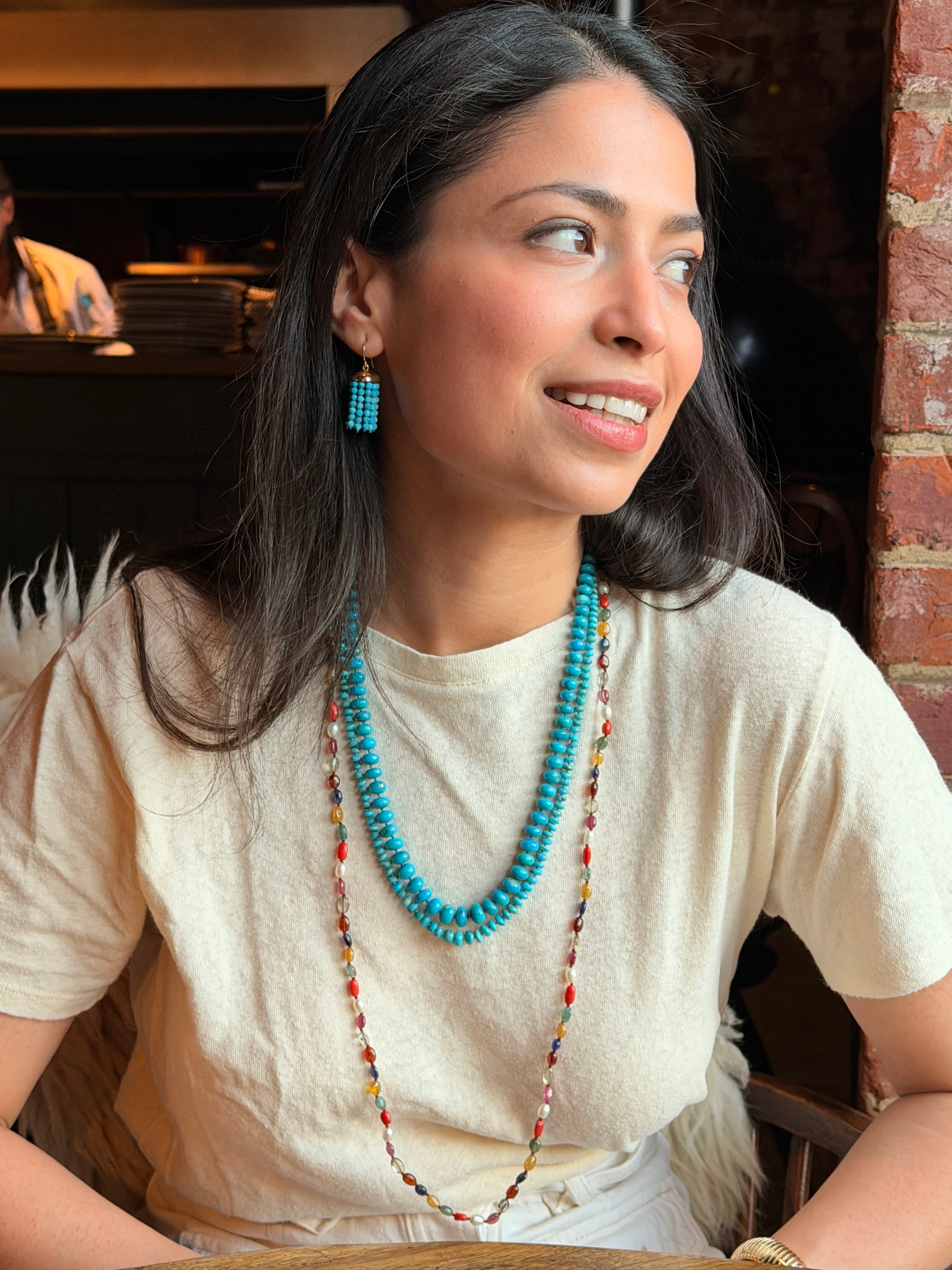Hydra Tassel Earrings in Turquoise